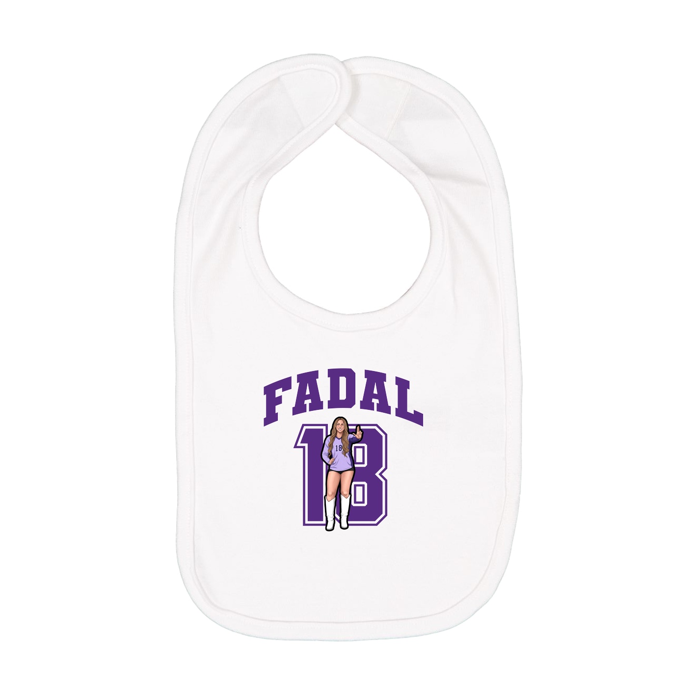 Infant Bib — Number in White