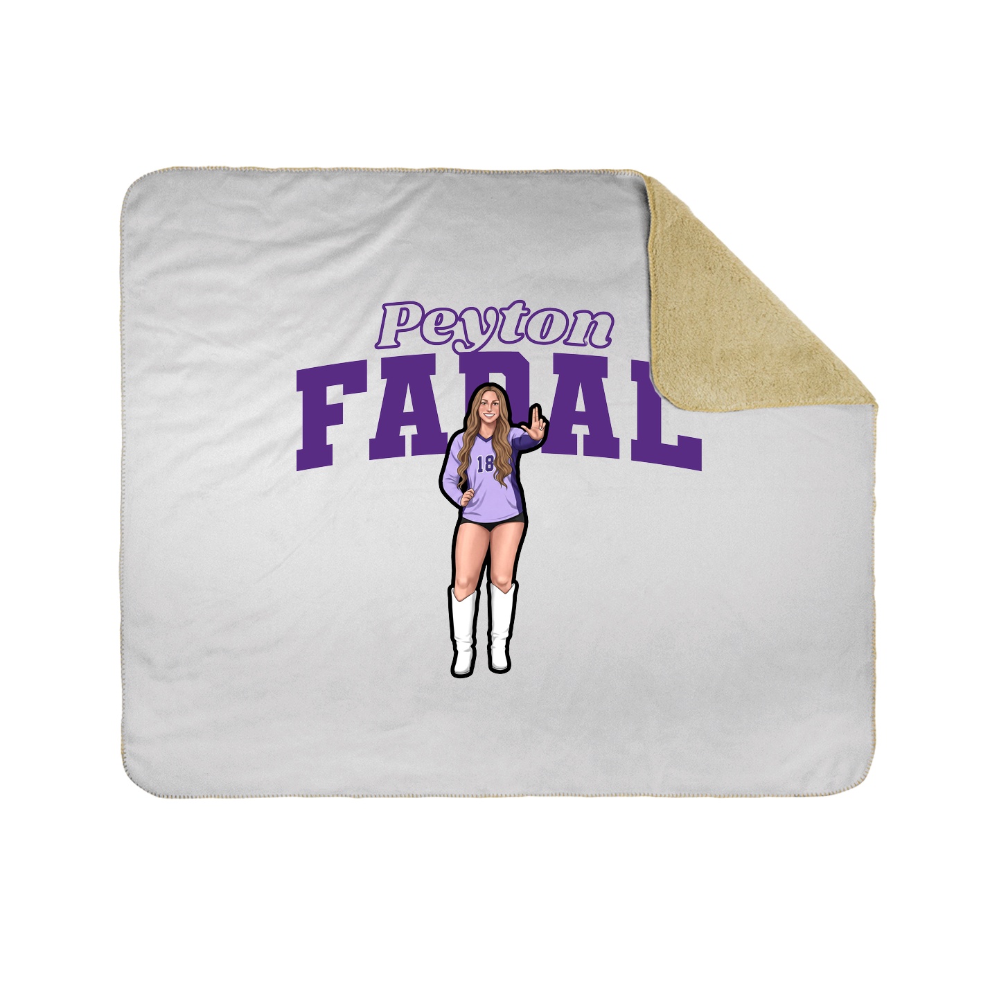 Throw Blanket — Name Arch in White
