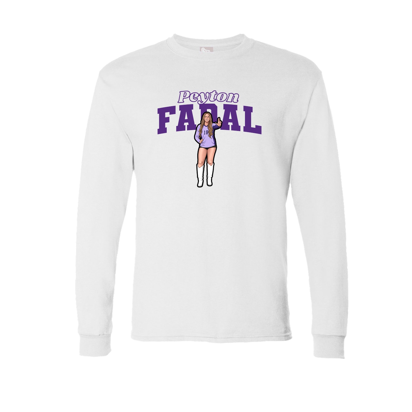 Long Sleeve Tee — Name Arch in White