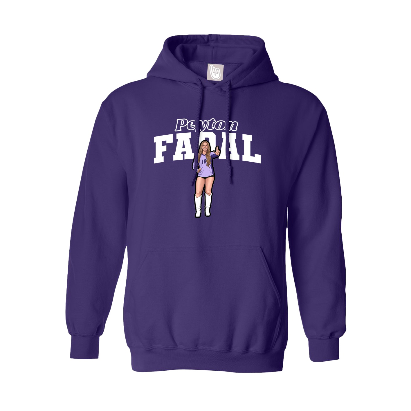 Hoodie — Name Arch in Purple