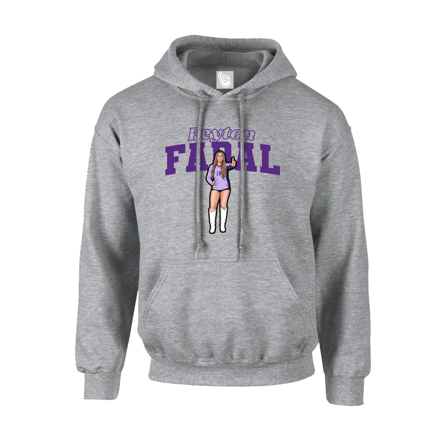 Youth Hoodie — Name Arch in Grey