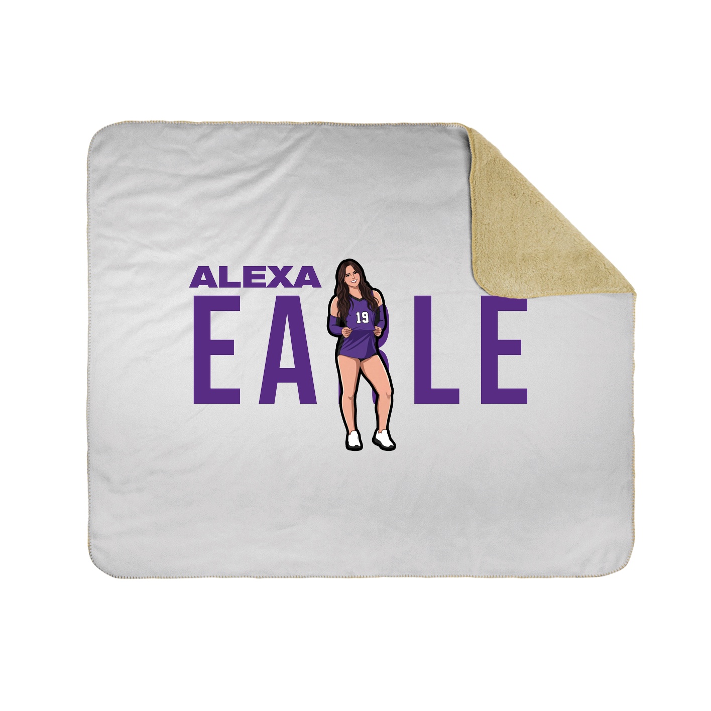 Throw Blanket — Player Name in White