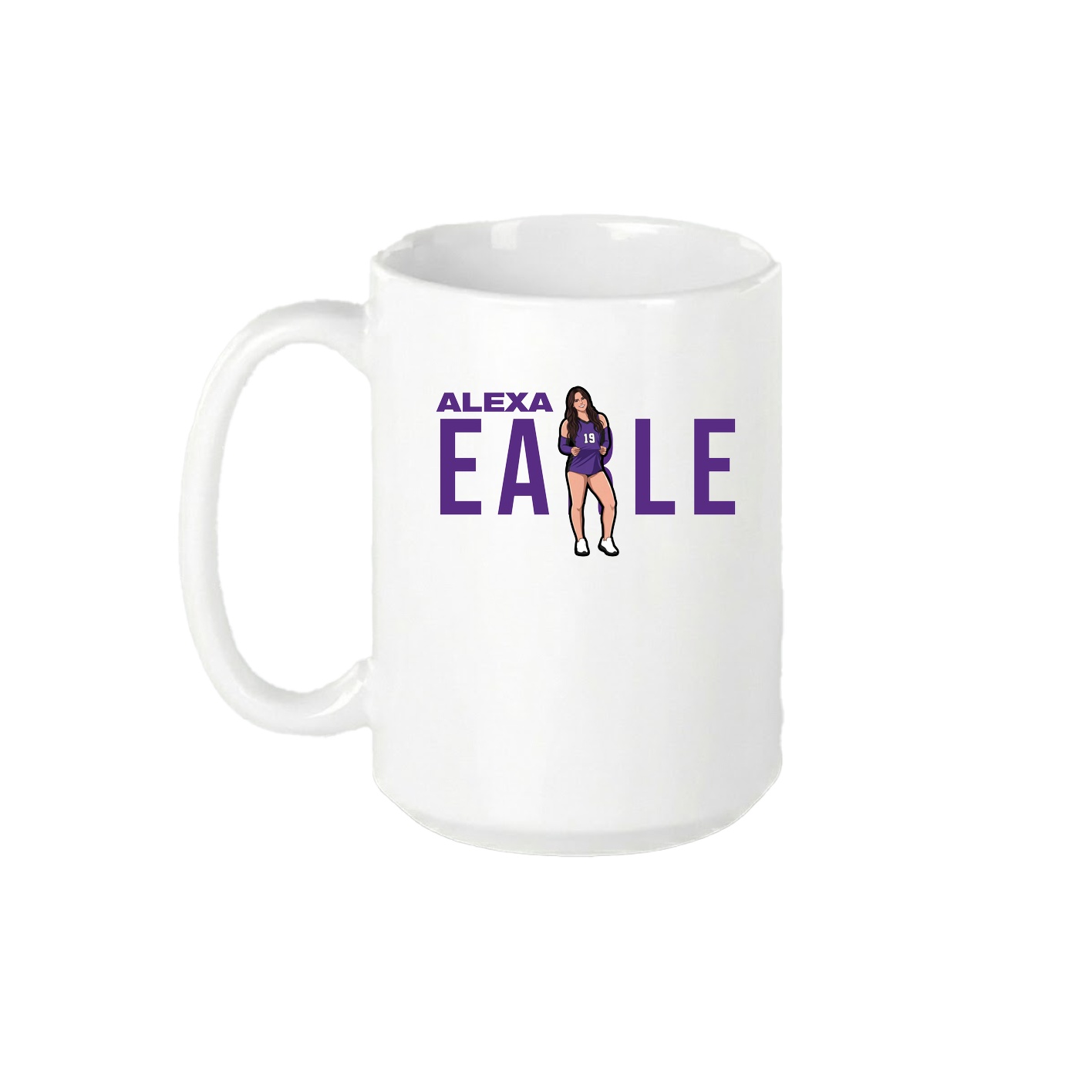 15oz Coffee Mug — Player Name in White