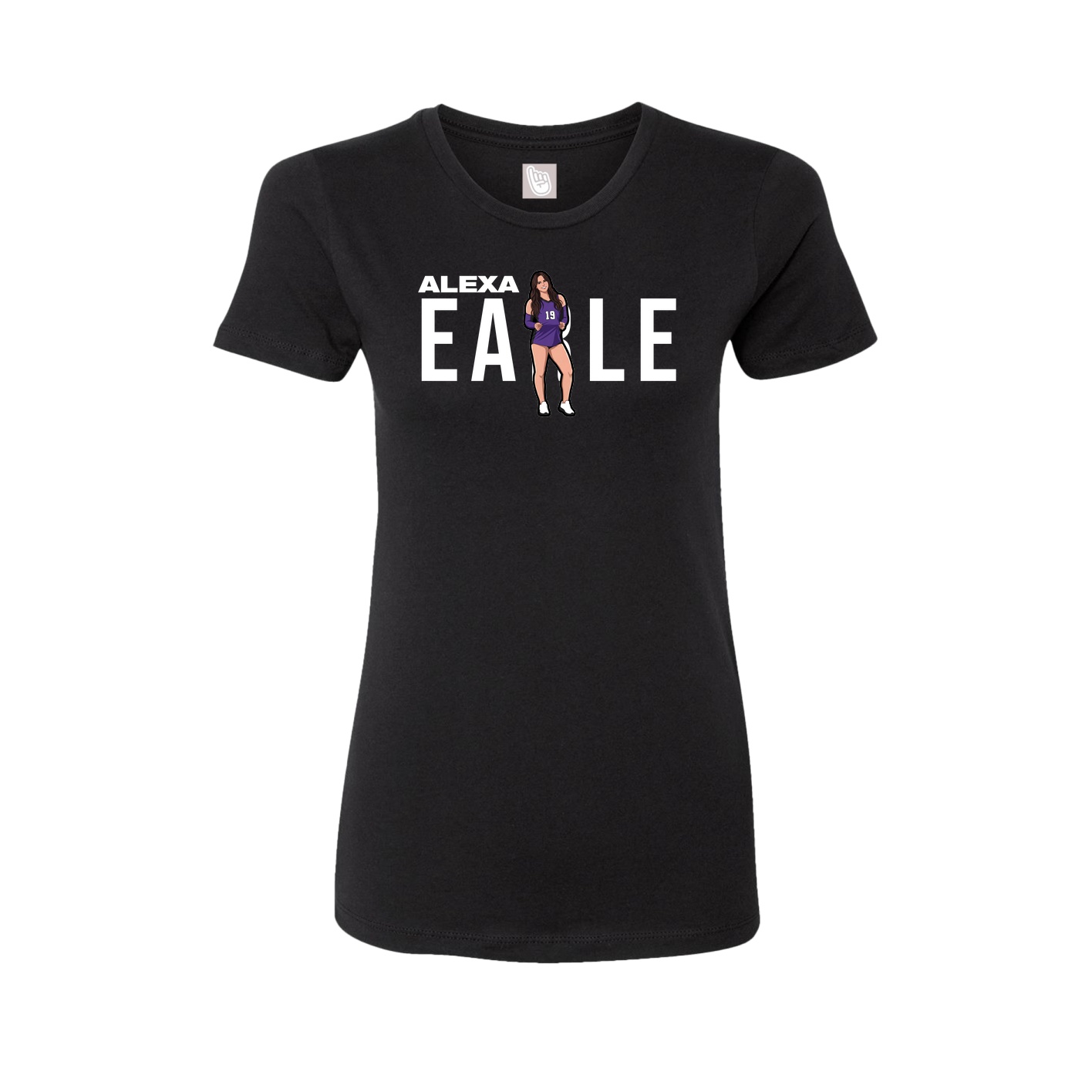 Fitted Women's Tee — Player Name in Black