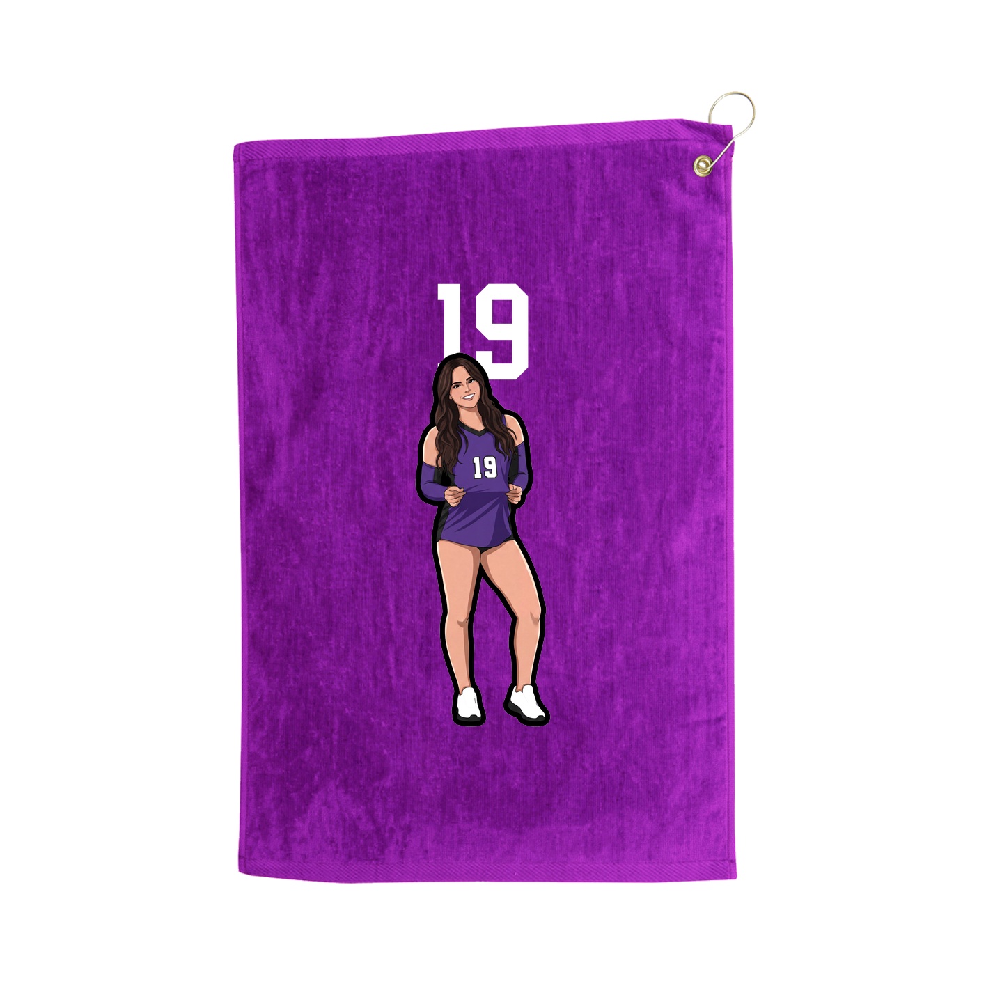 Golf Towel — Number Top in Purple