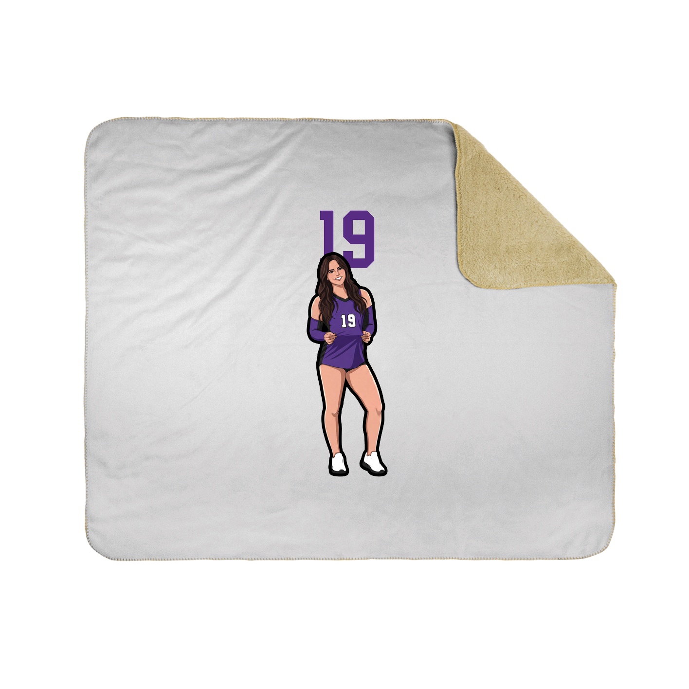 Throw Blanket — Number Top in White