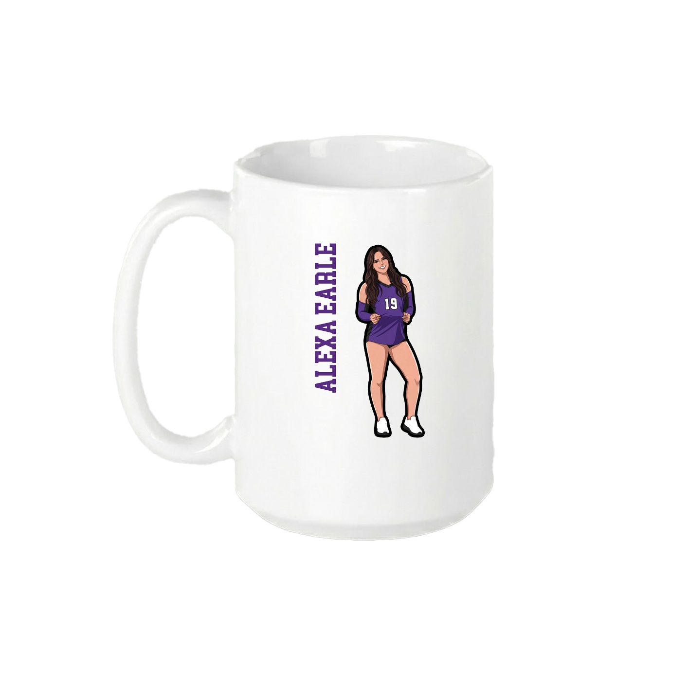 15oz Coffee Mug — Name Vertical in White