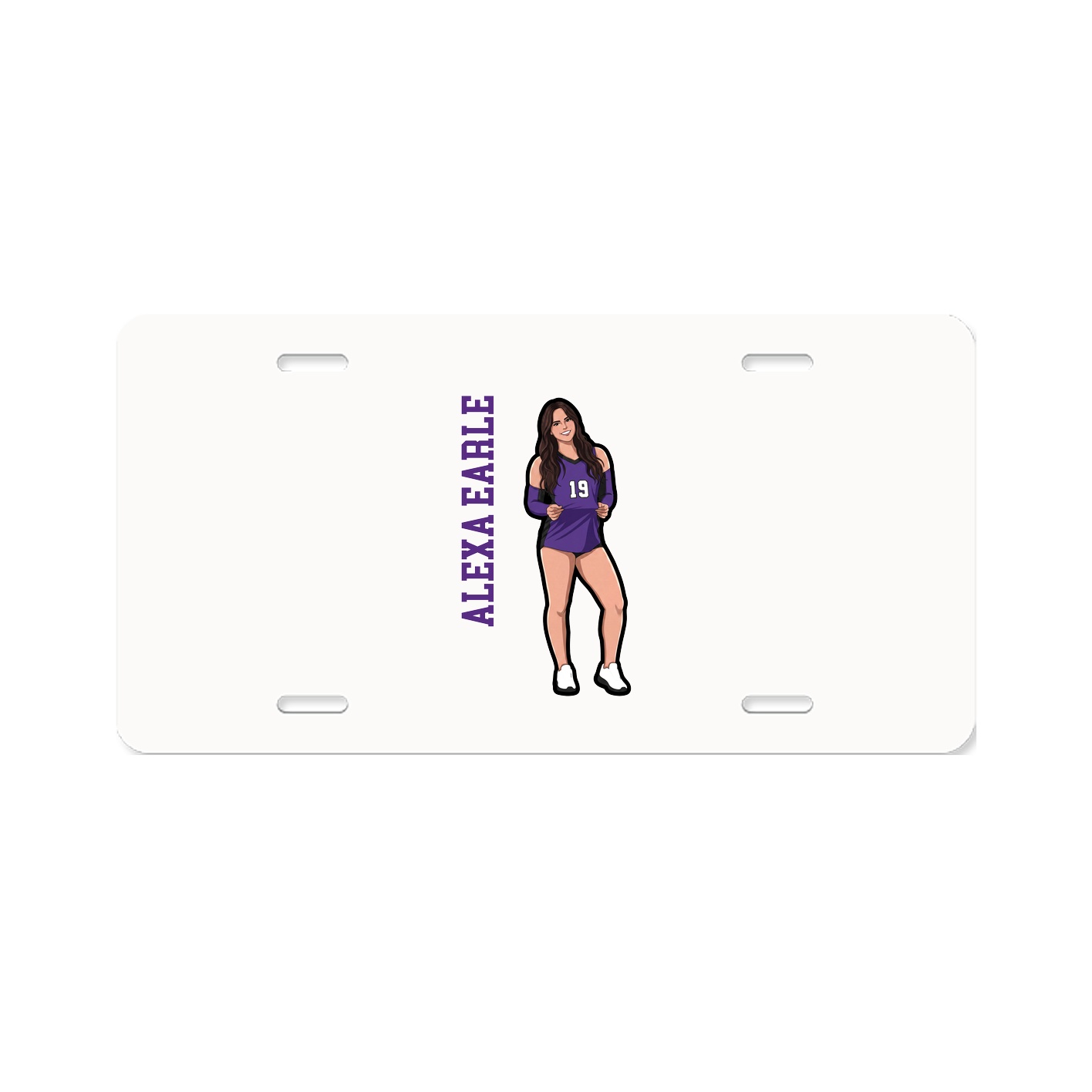 License Plate — Name Vertical in Classic