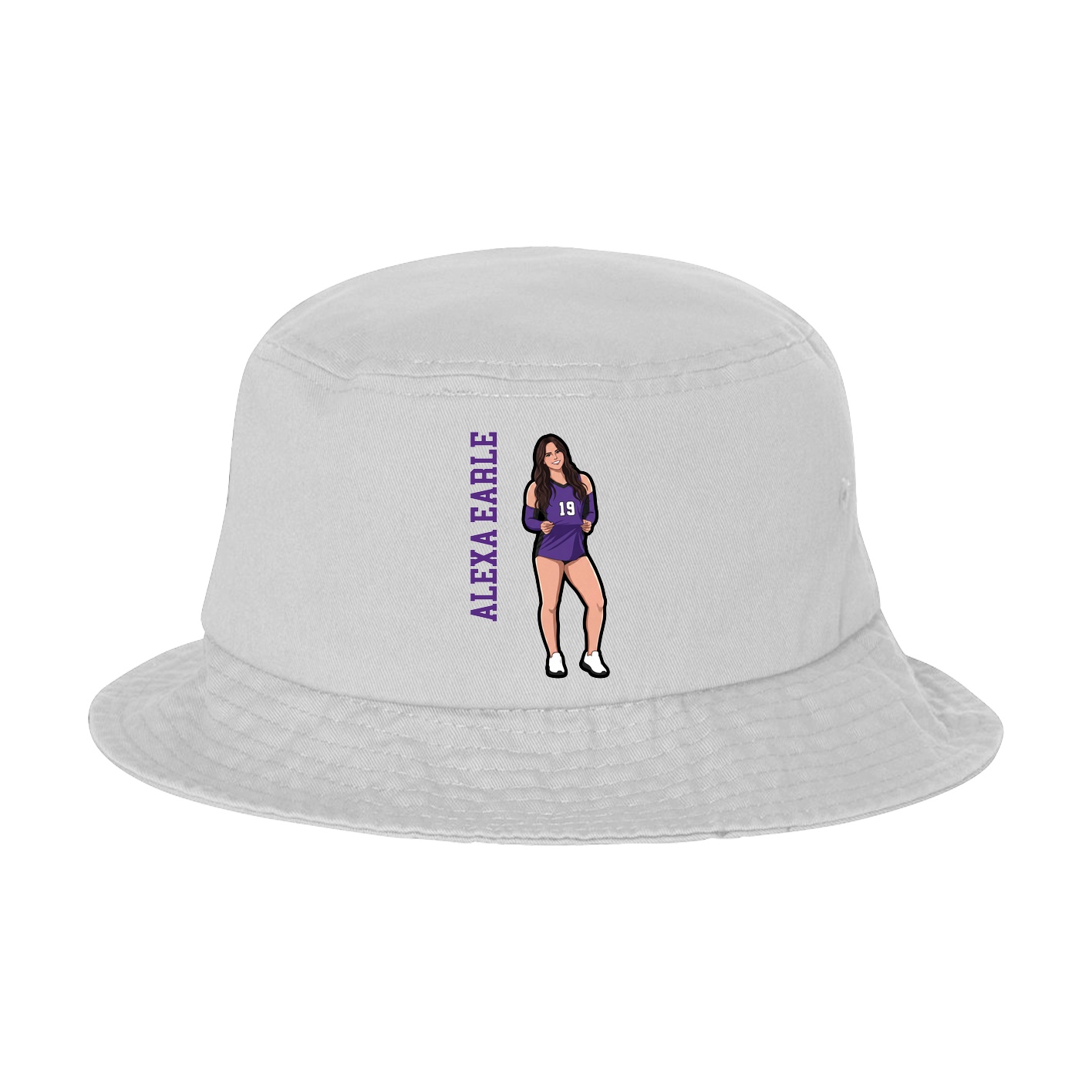 Bucket Cap — Name Vertical in White