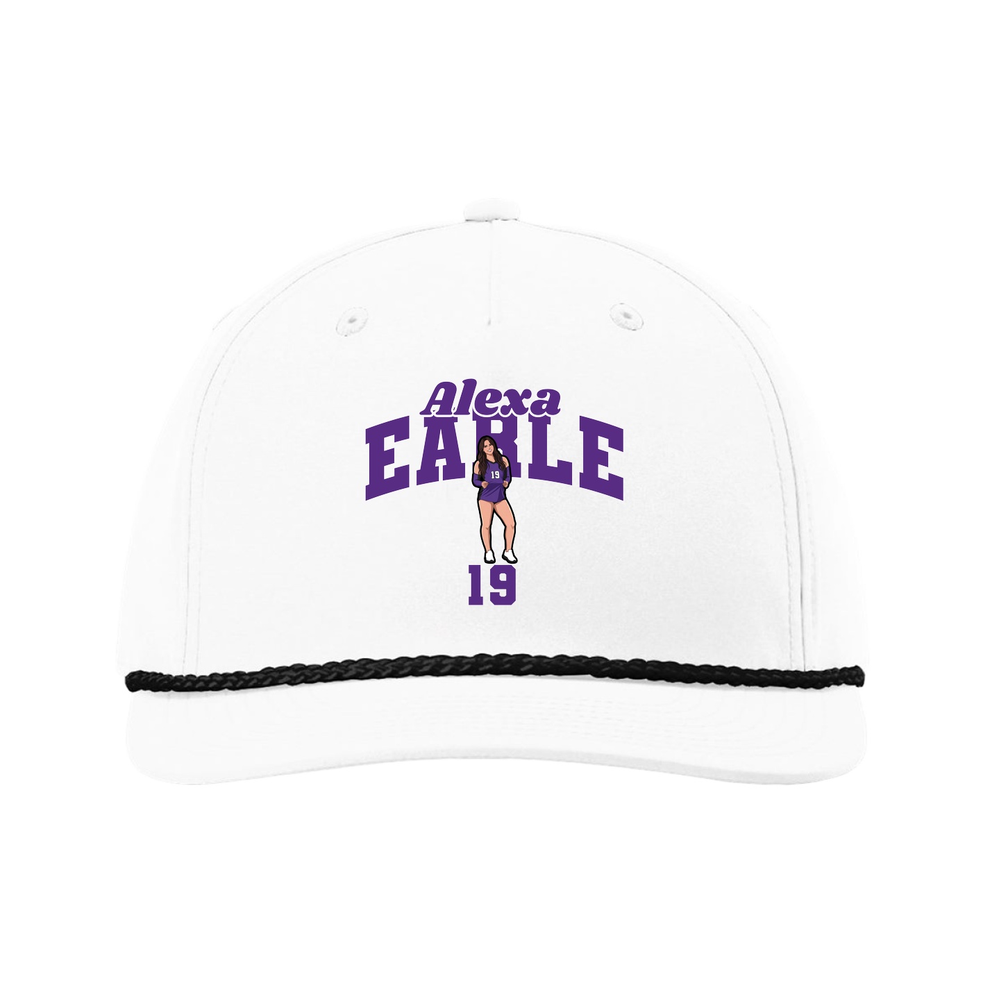 Five-Panel Classic Rope Cap — Signature Arch in White