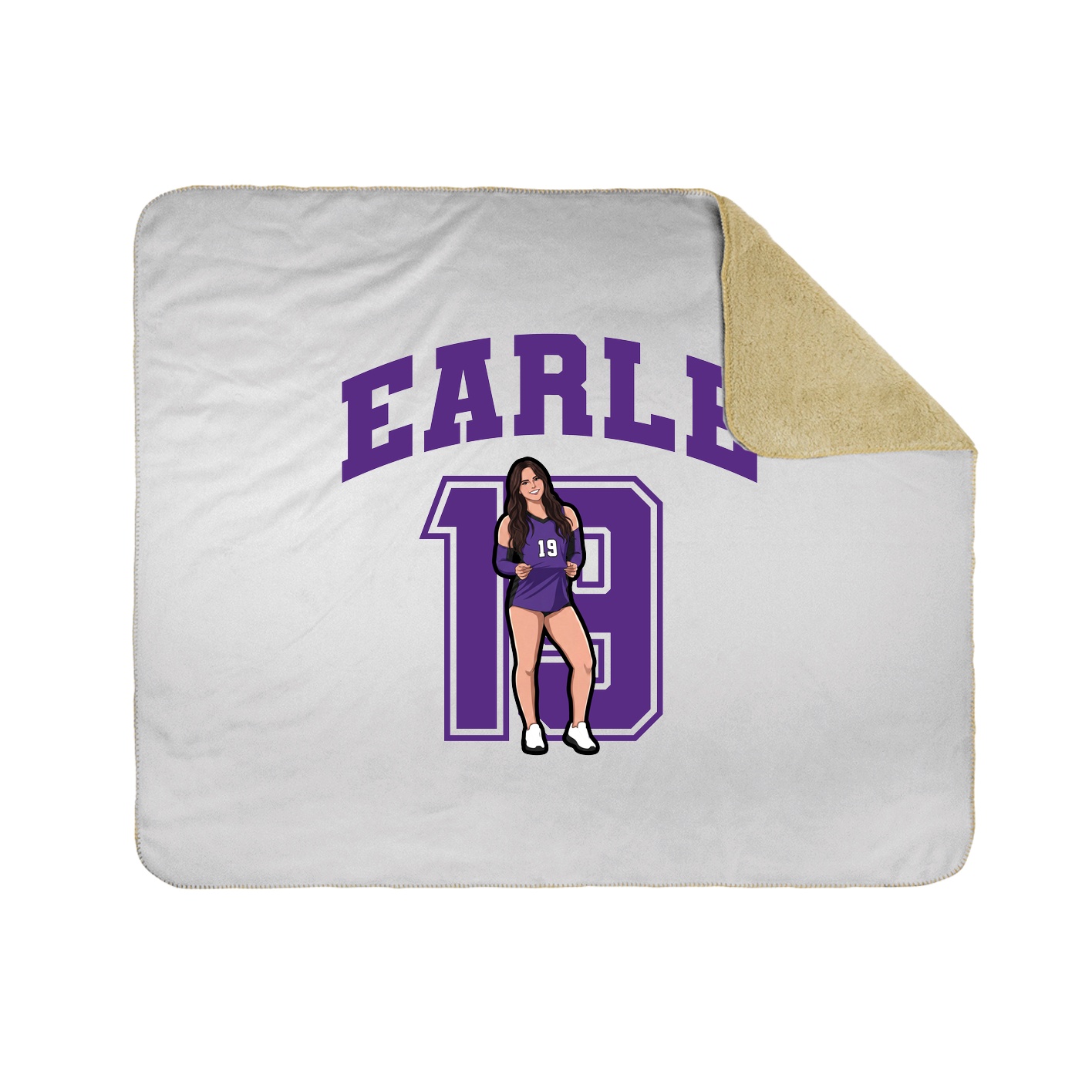 Throw Blanket — Number in White