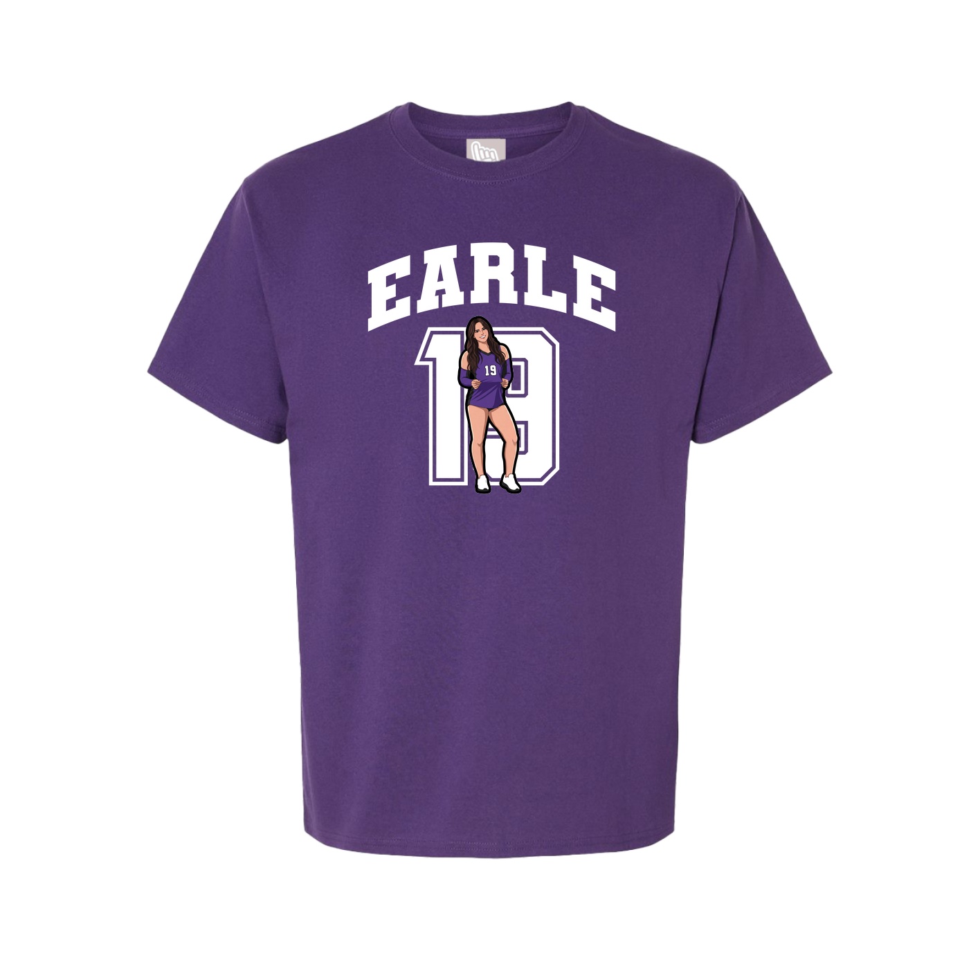 Youth Tee — Number in Purple