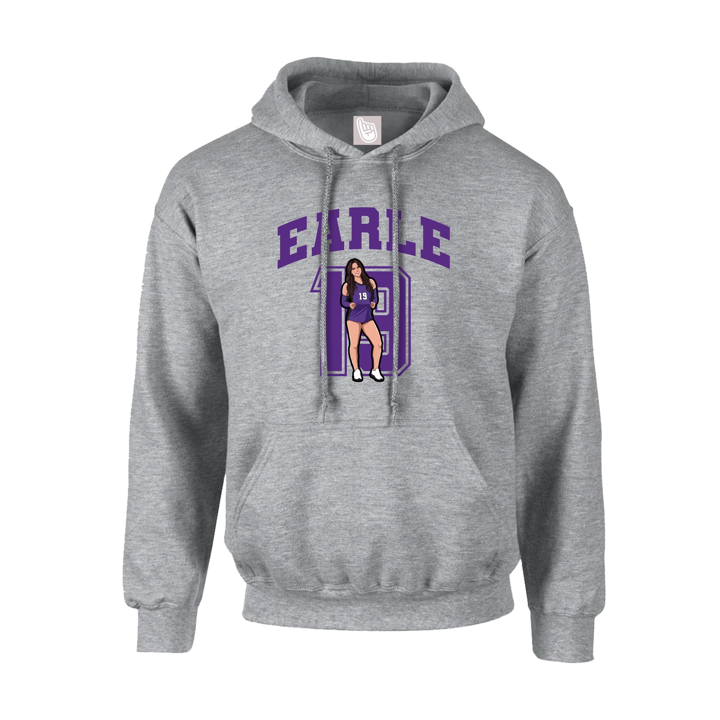 Youth Hoodie — Number in Grey