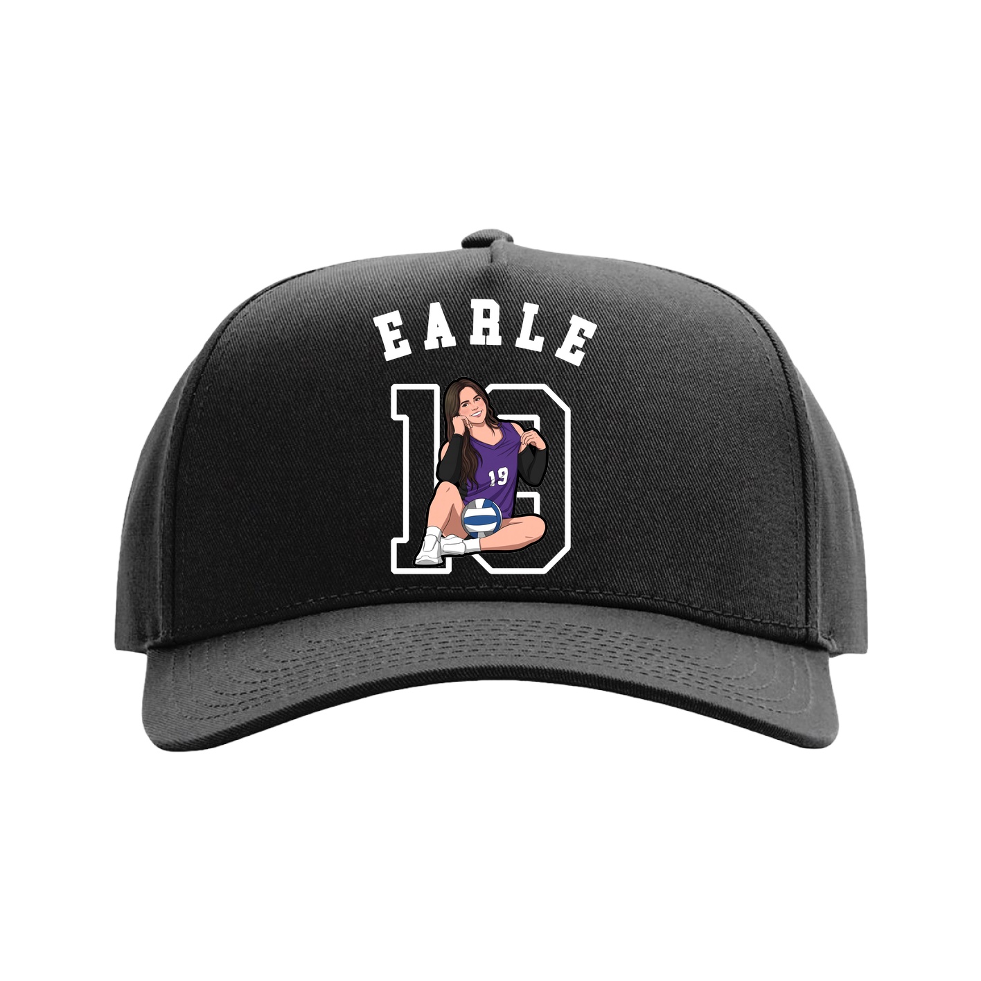 Full Fabric Five-Panel Champ Cap — Shirsey Arch in Black