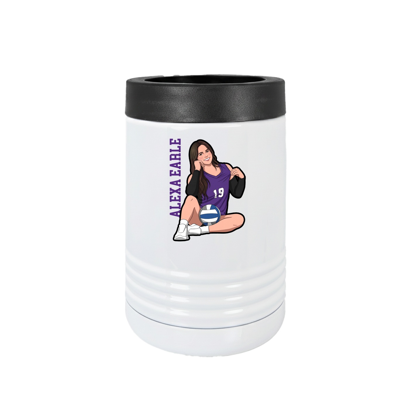 Beverage Holder — Name Vertical in White