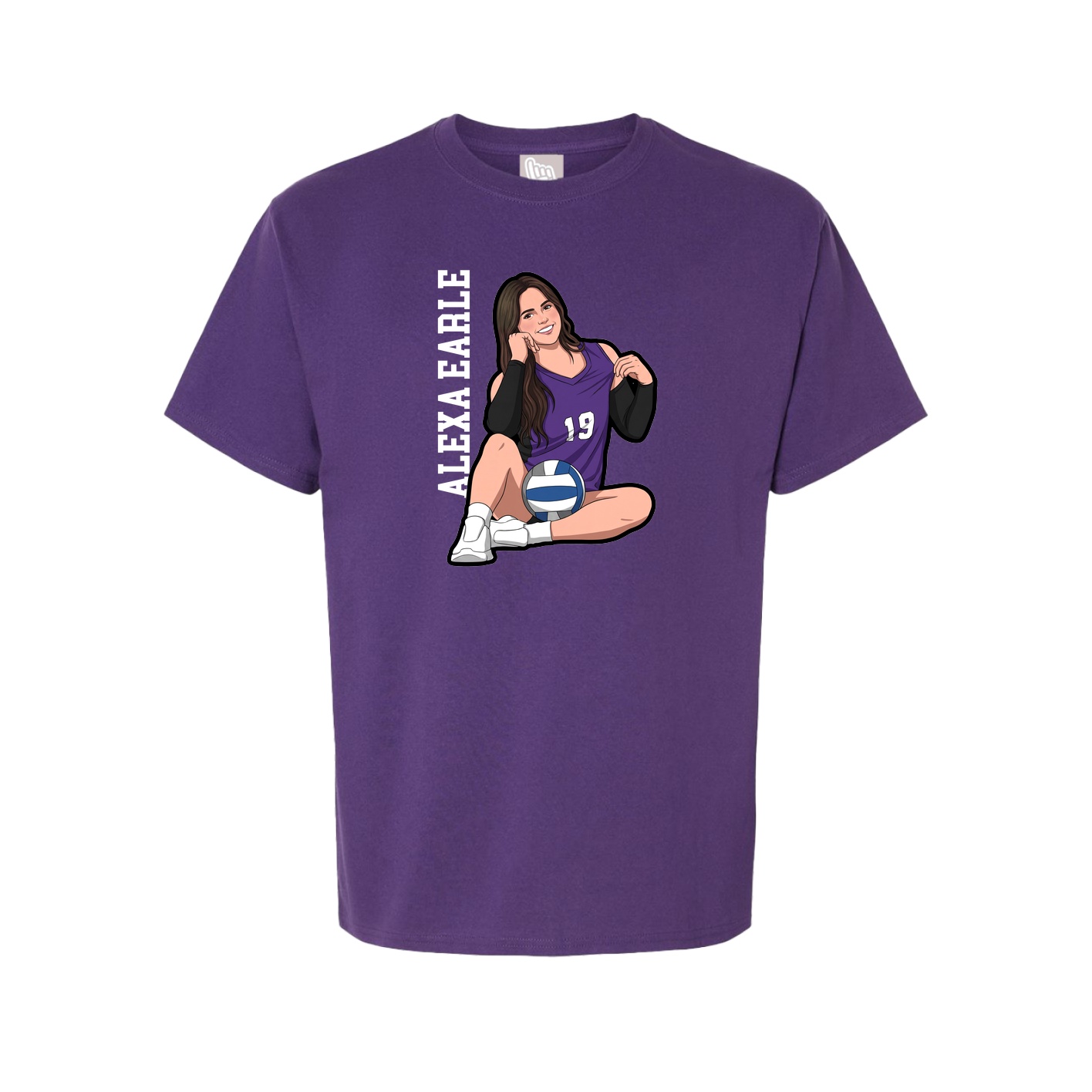 Youth Tee — Name Vertical in Purple