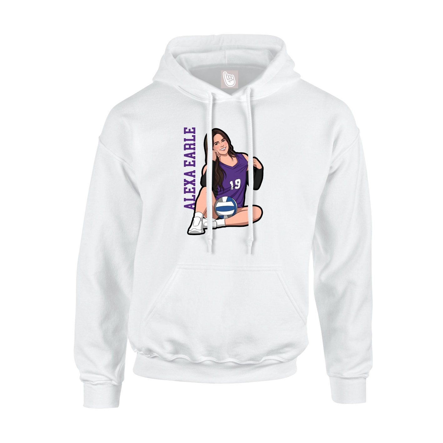 Hoodie — Name Vertical in White