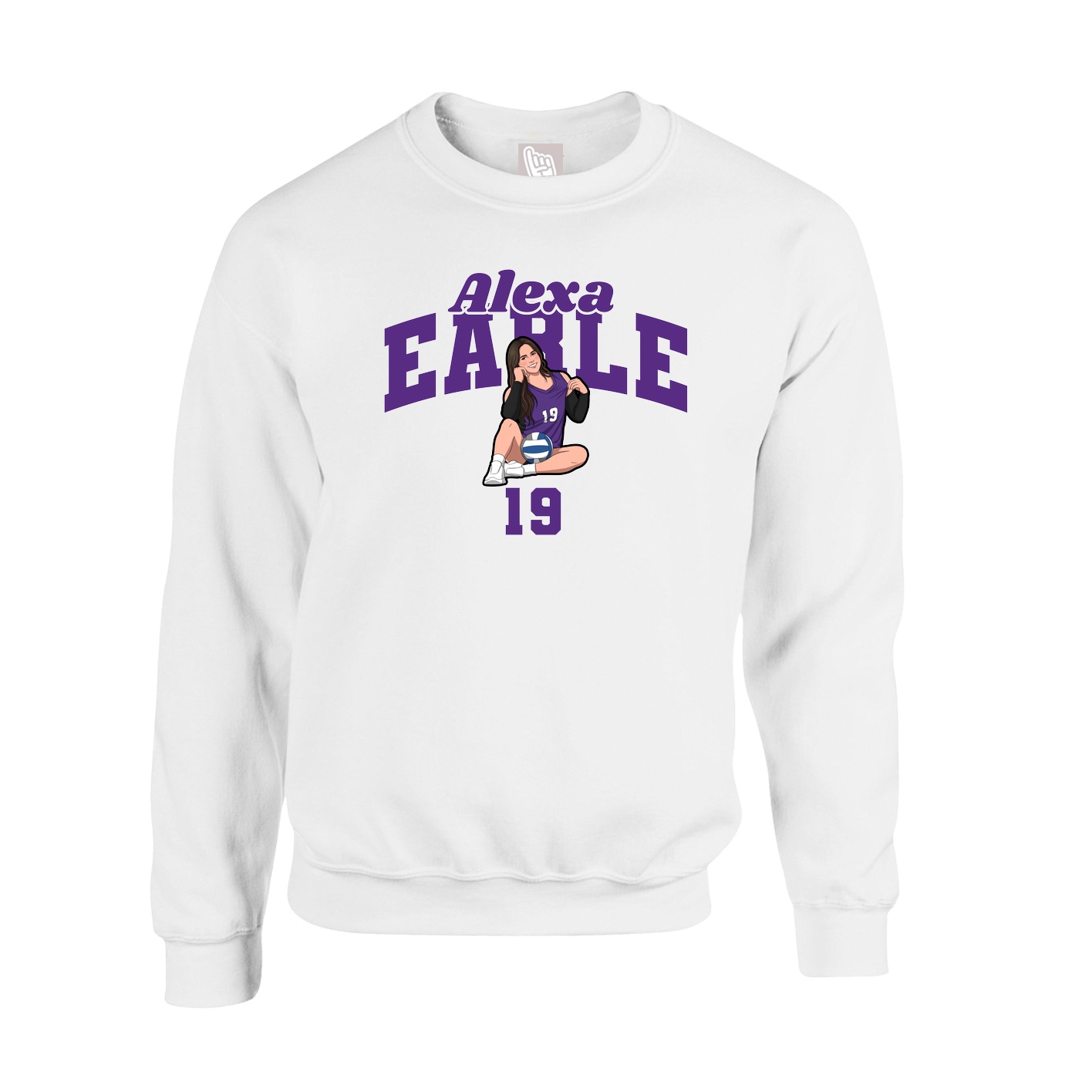 Fleece Crew — Signature Arch in White