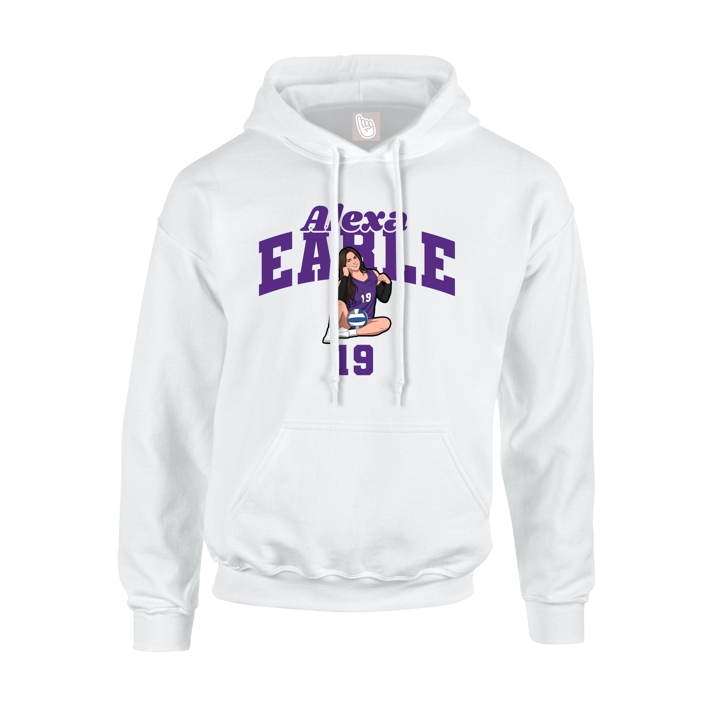 Youth Hoodie — Signature Arch in White