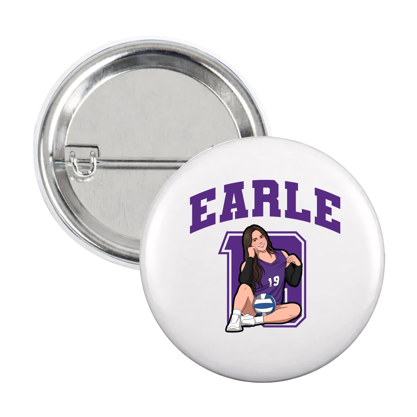 Game Day Button — Number in White