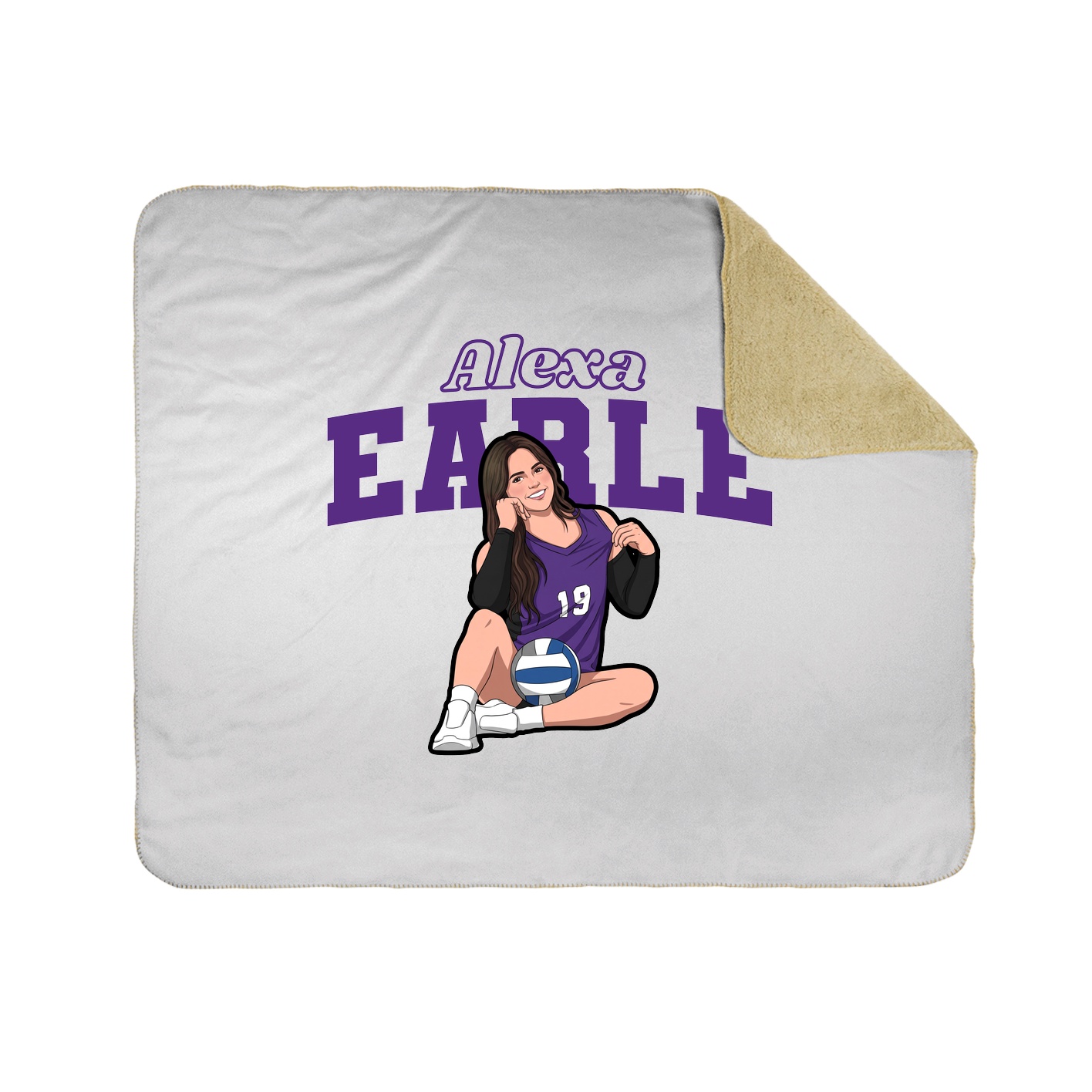 Throw Blanket — Name Arch in White