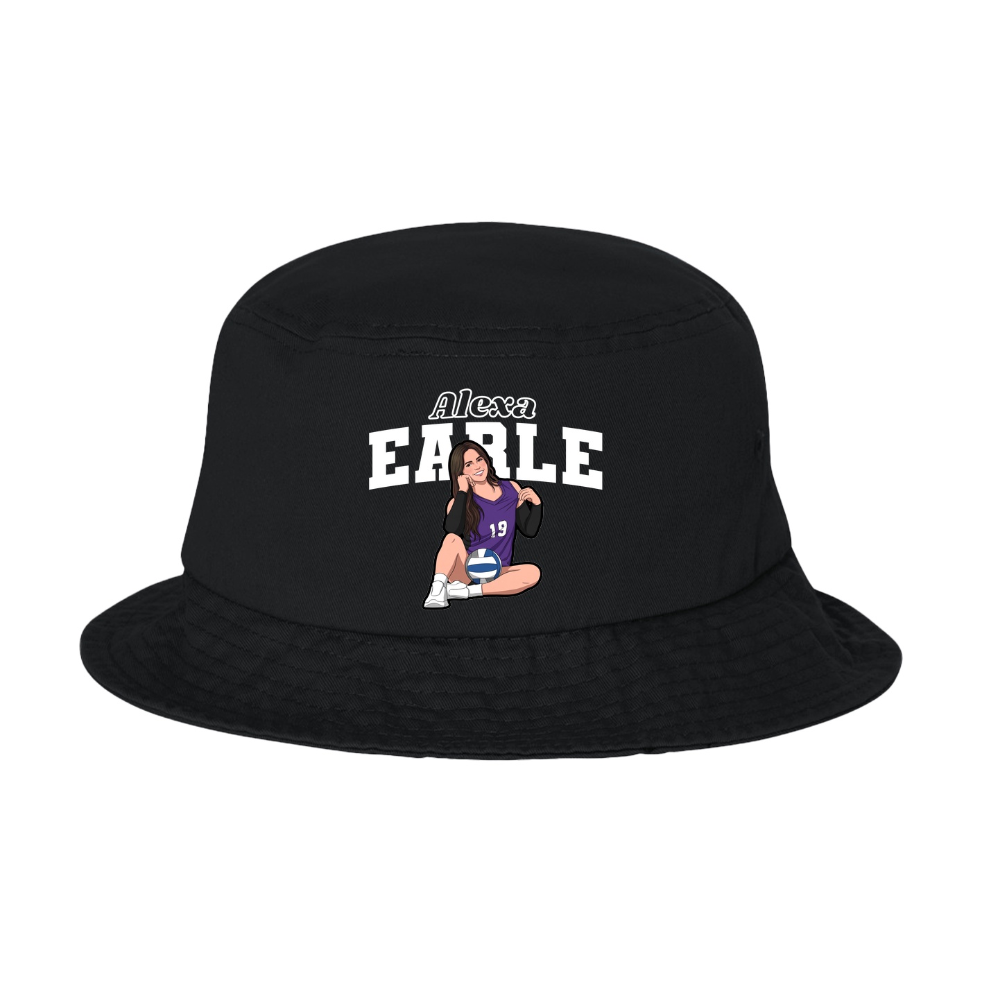 Bucket Cap — Name Arch in Black