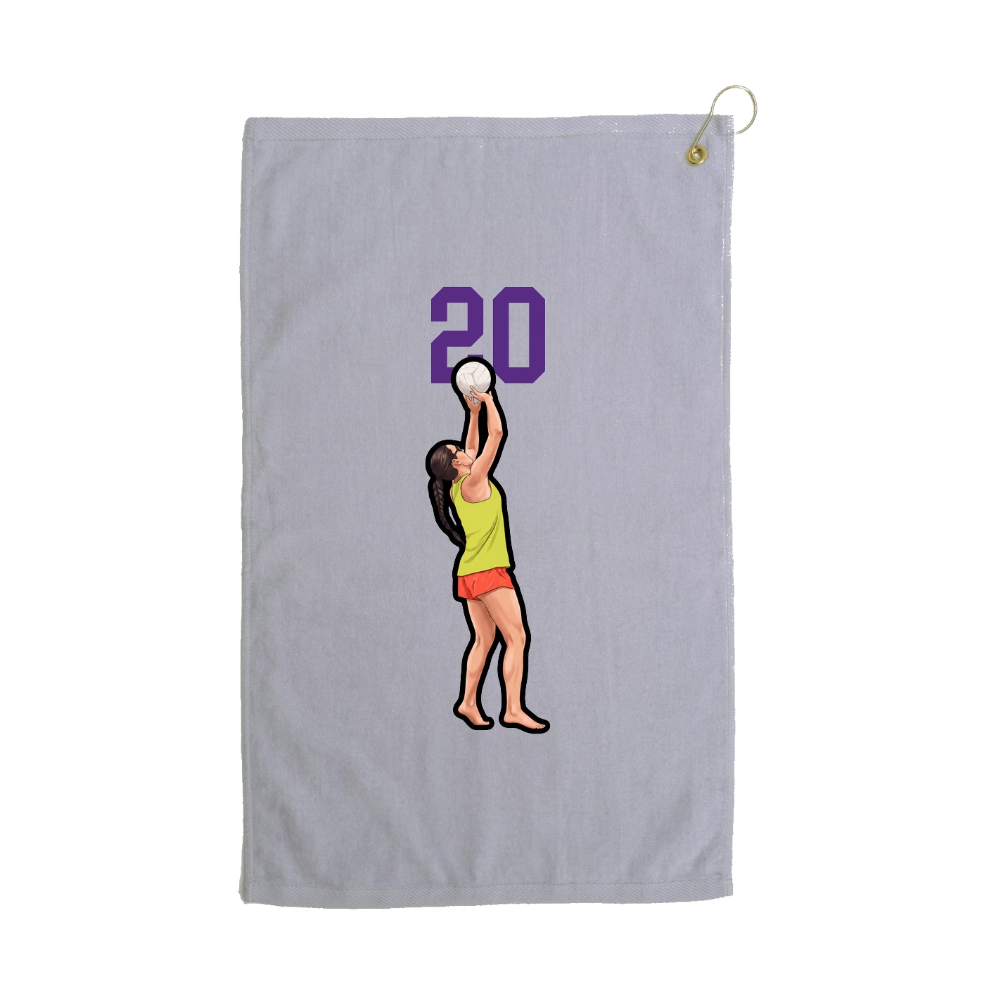 Golf Towel — Number Top in Grey