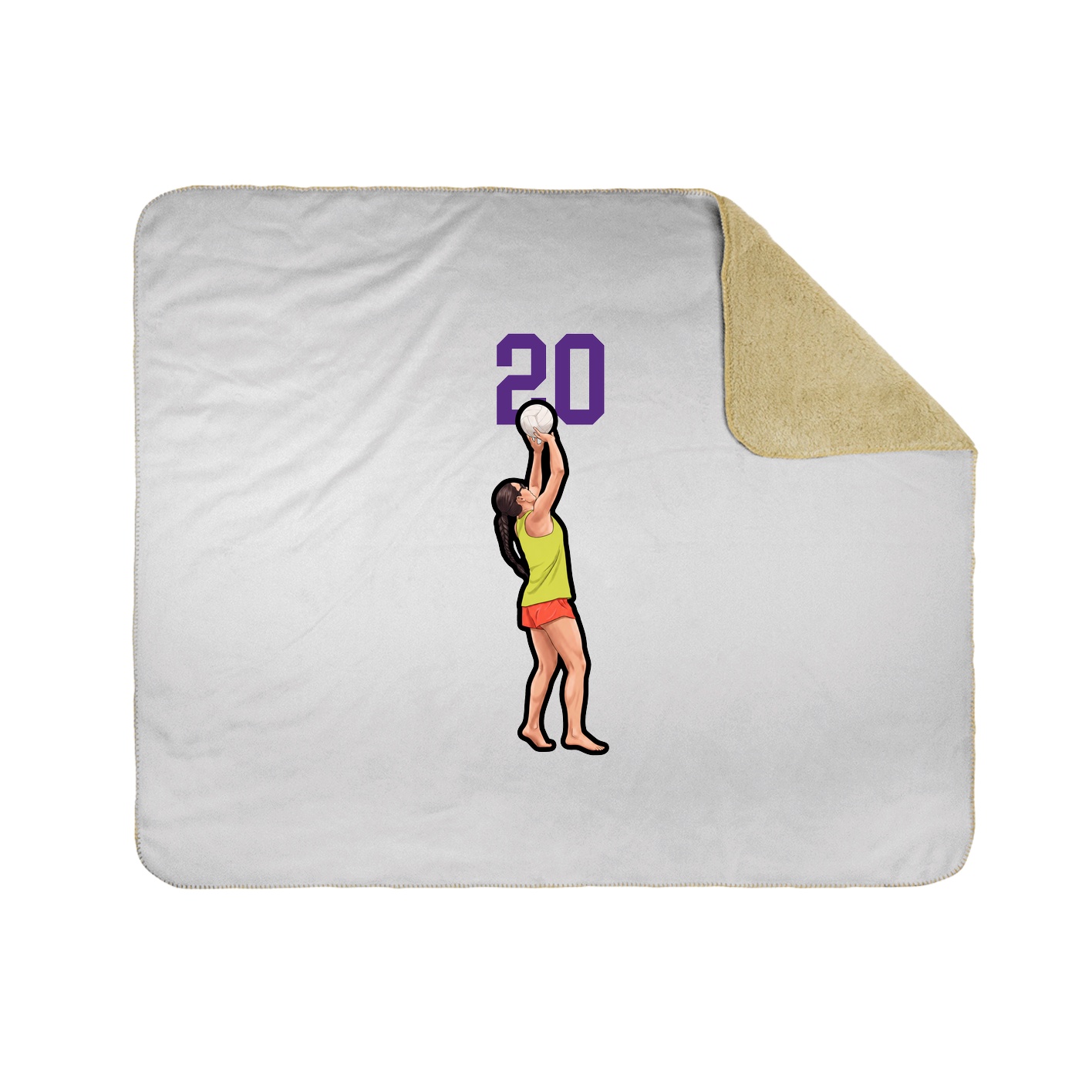 Throw Blanket — Number Top in White