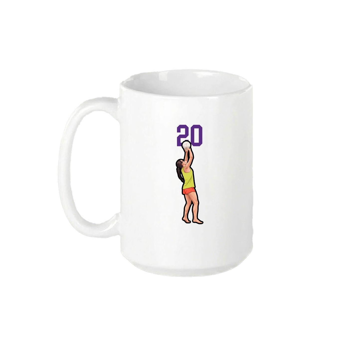 15oz Coffee Mug — Number Top in White