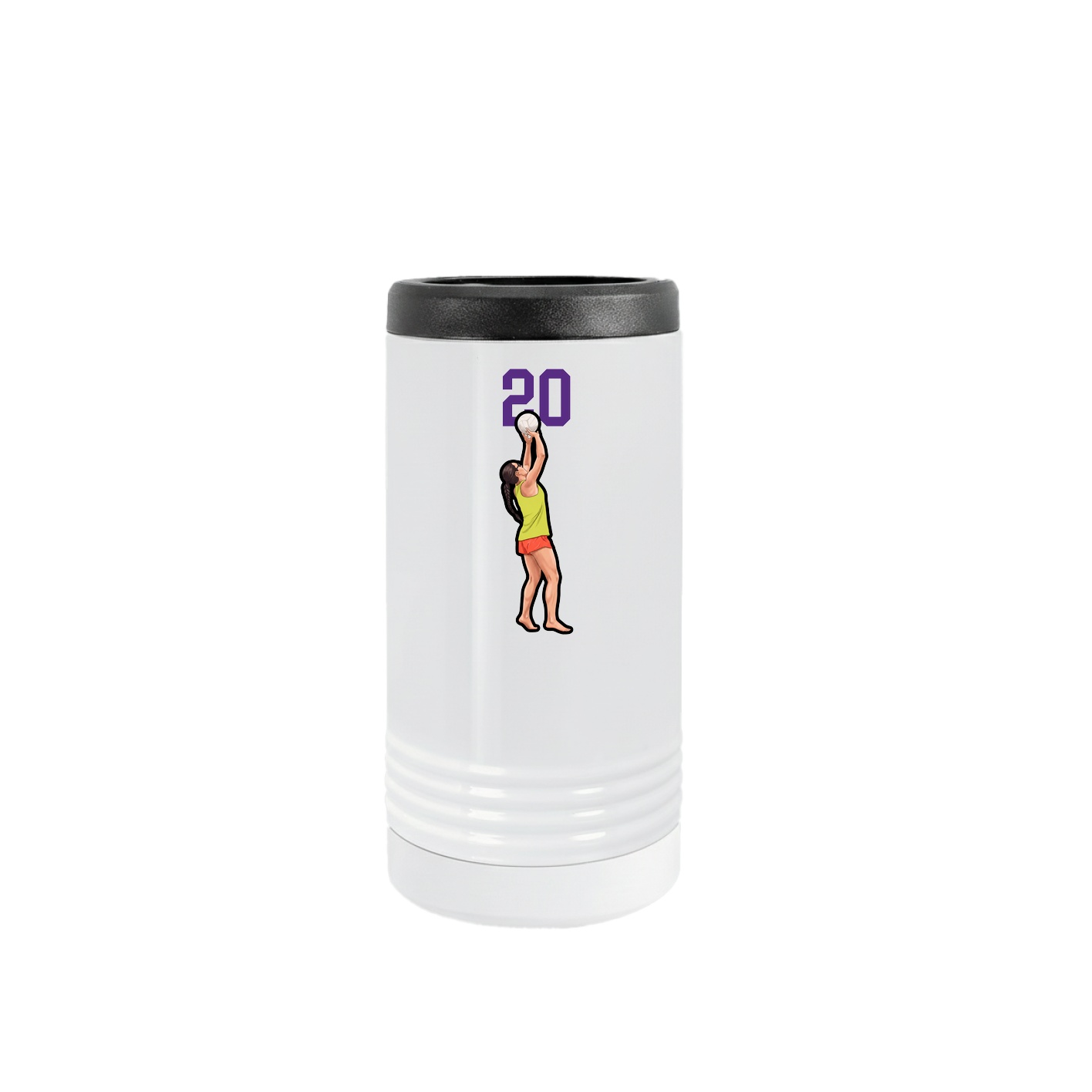Slim Beverage Holder — Number Top in White