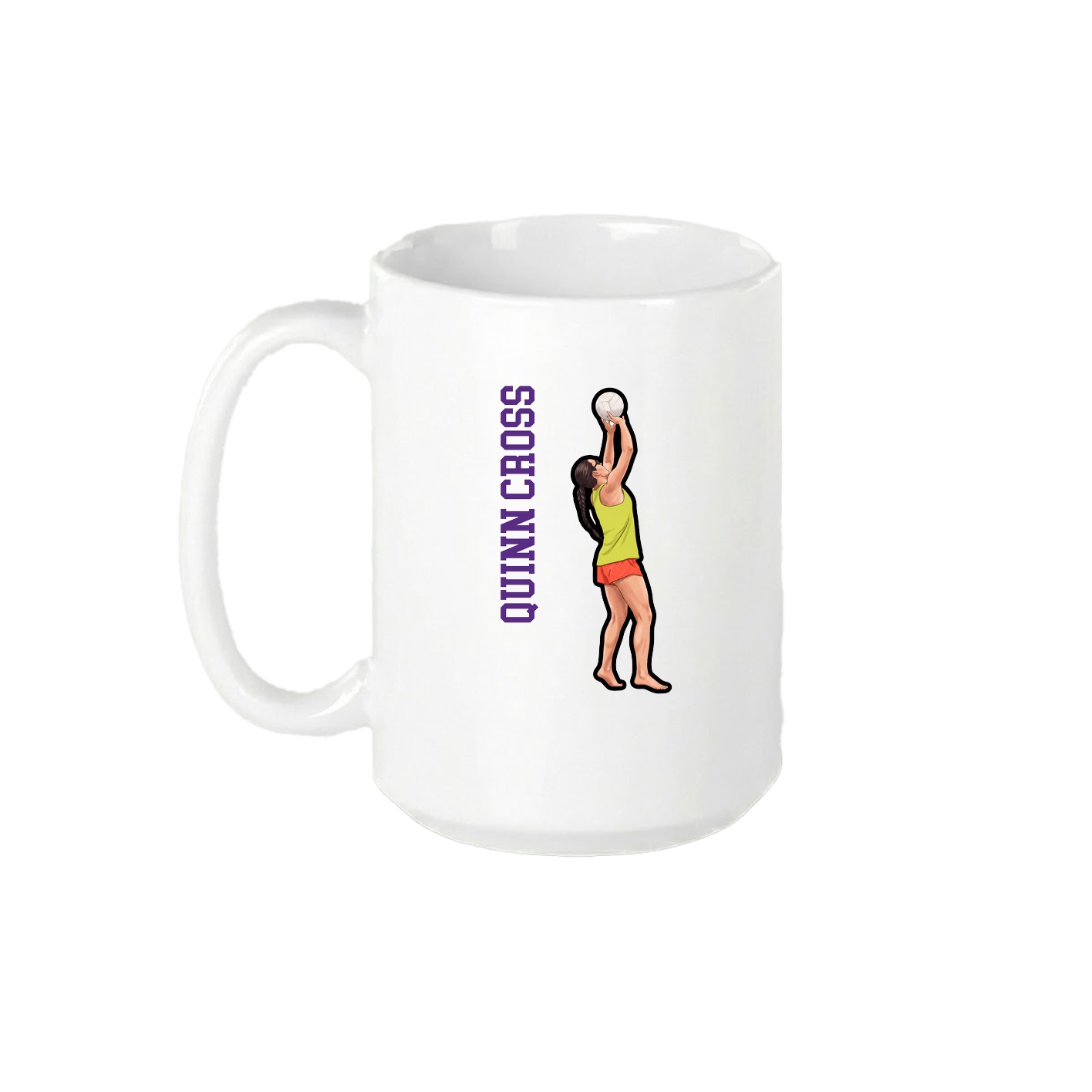 15oz Coffee Mug — Name Vertical in White