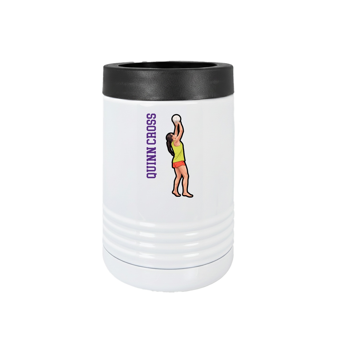 Beverage Holder — Name Vertical in White