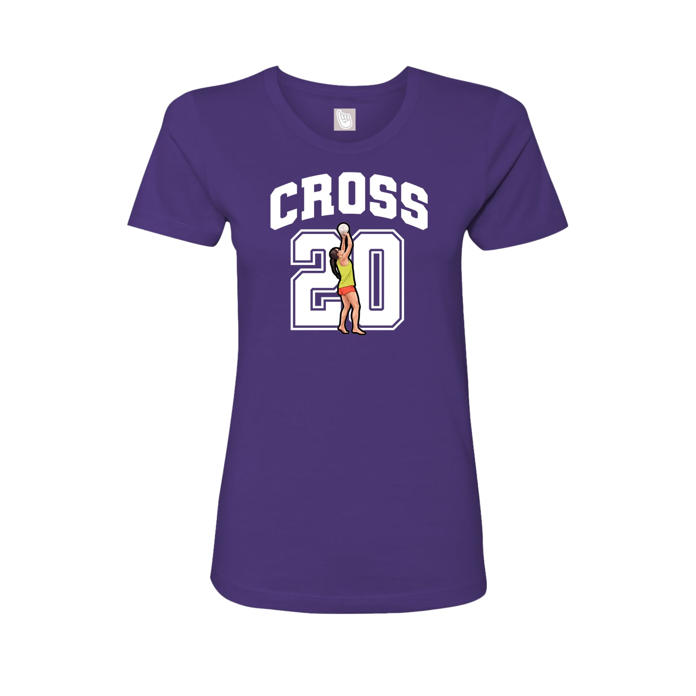 Fitted Women's Tee — Number in Purple