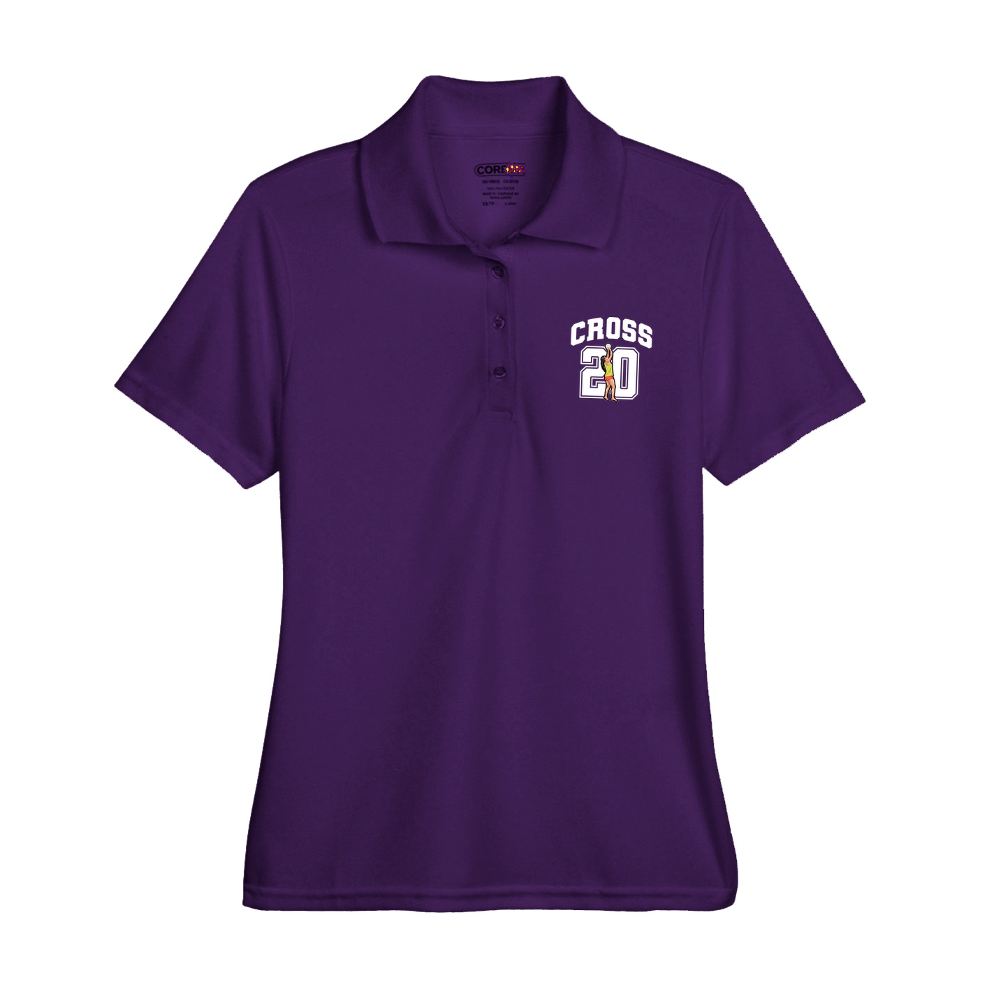 Womens Performance Polo — Number in Purple