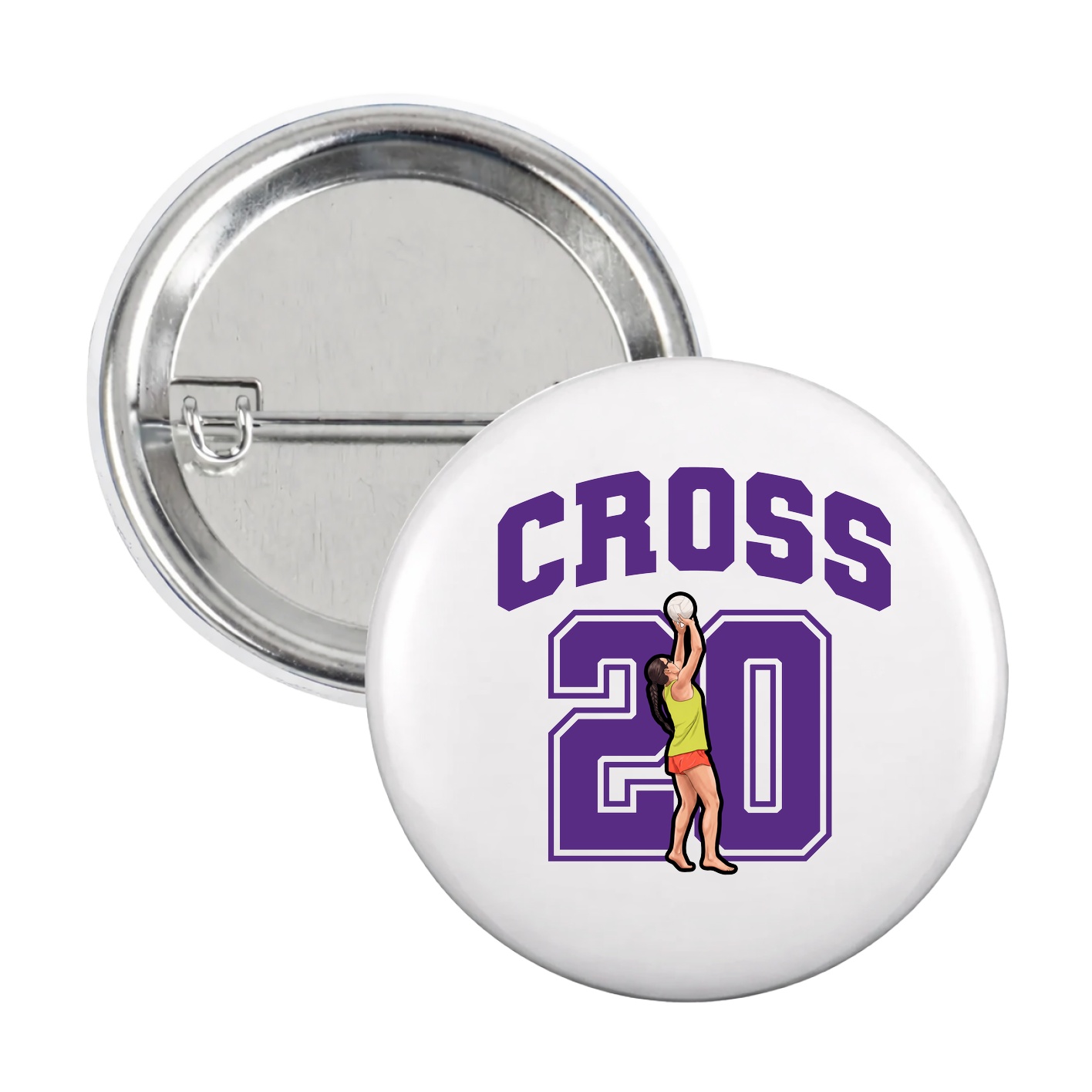 Game Day Button — Number in White