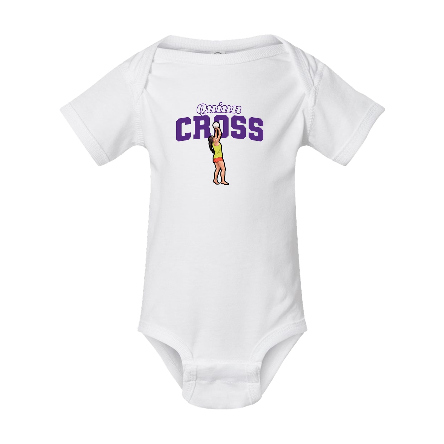 Baby Onesie — Name Arch in White