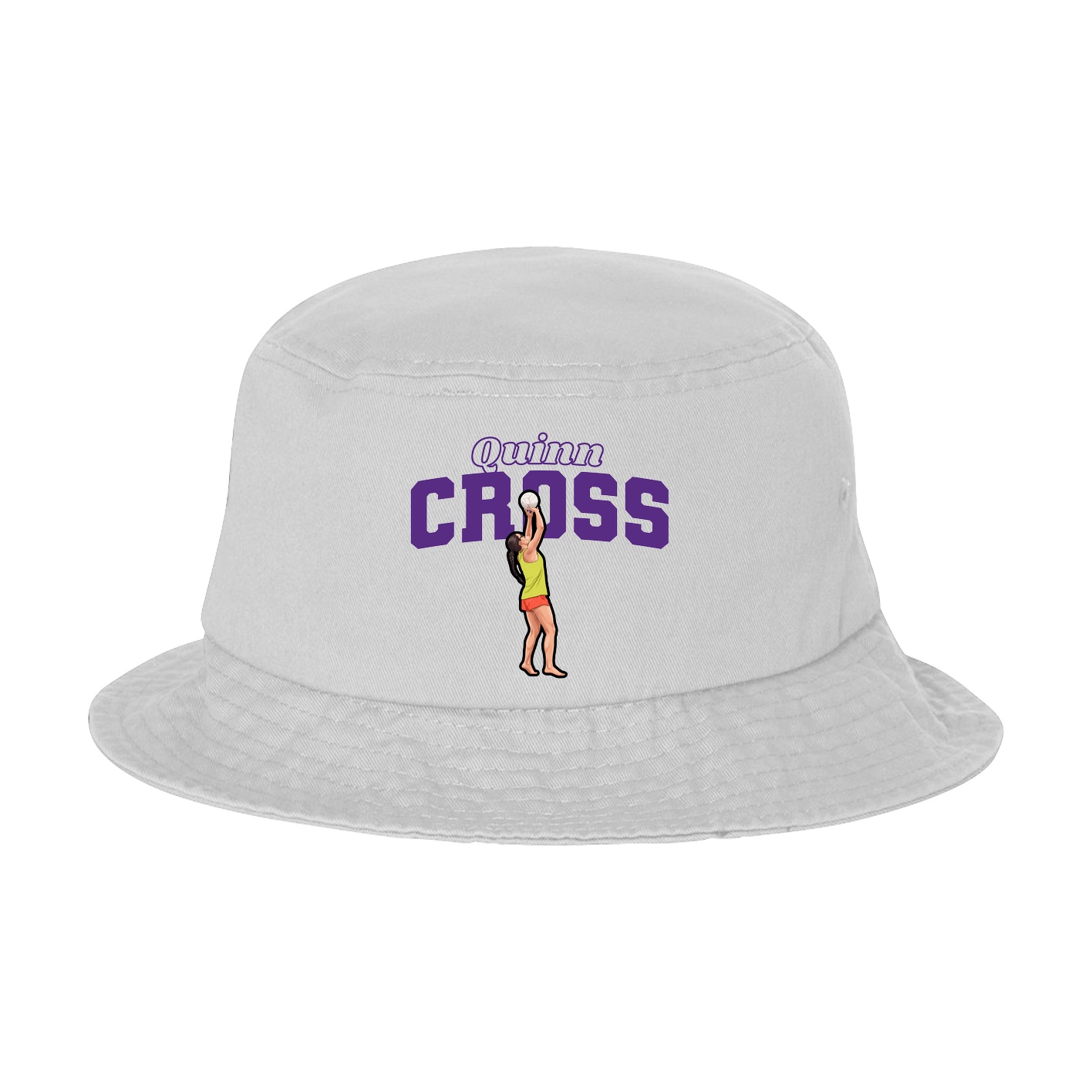 Bucket Cap — Name Arch in White