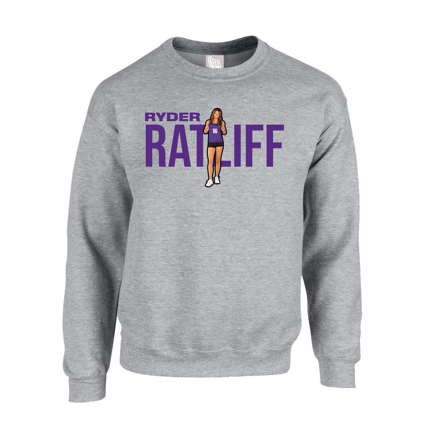 Fleece Crew — Player Name in Grey