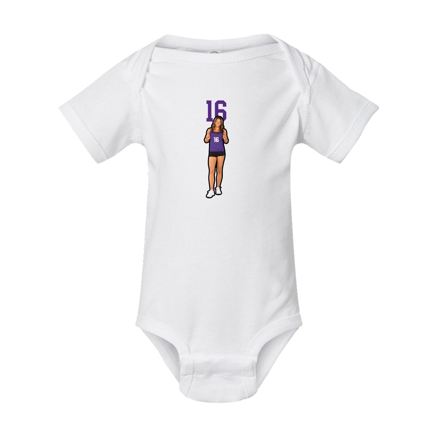 Baby Onesie — Number Top in White