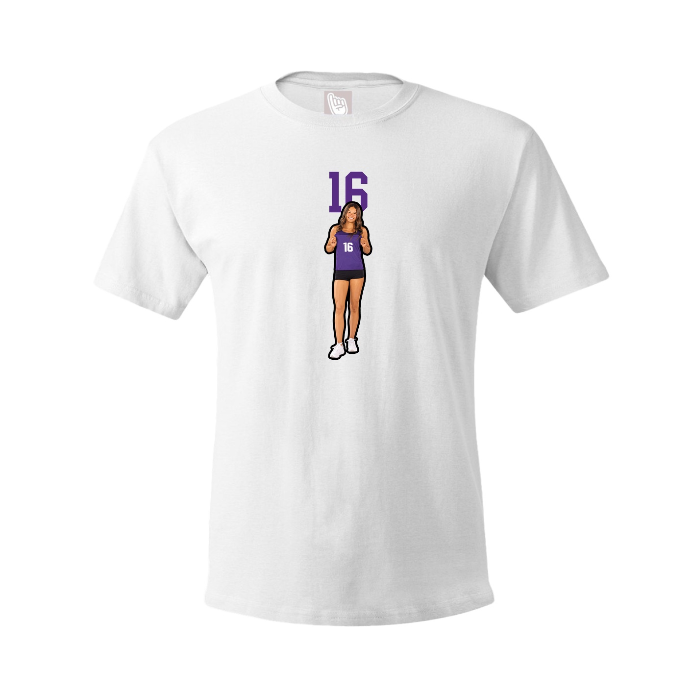 Youth Tee — Number Top in White