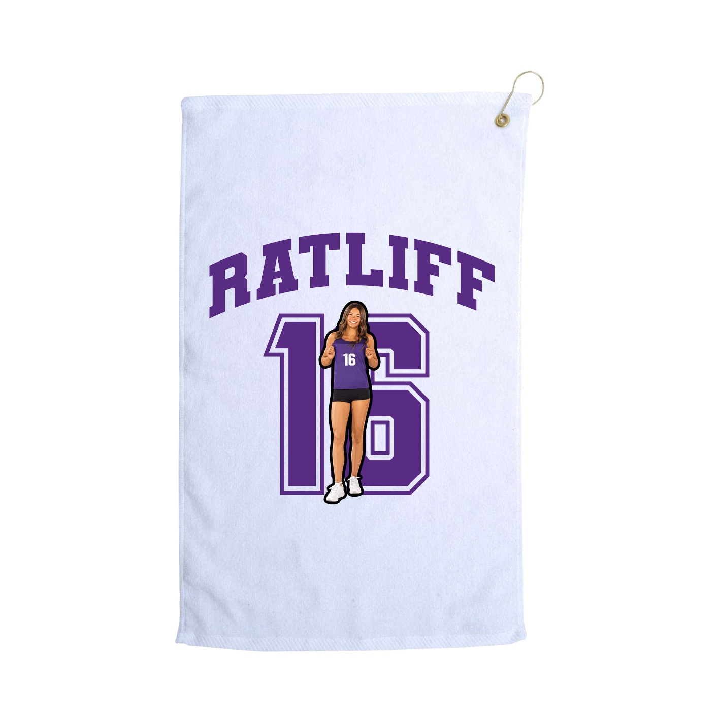 Golf Towel — Number in White