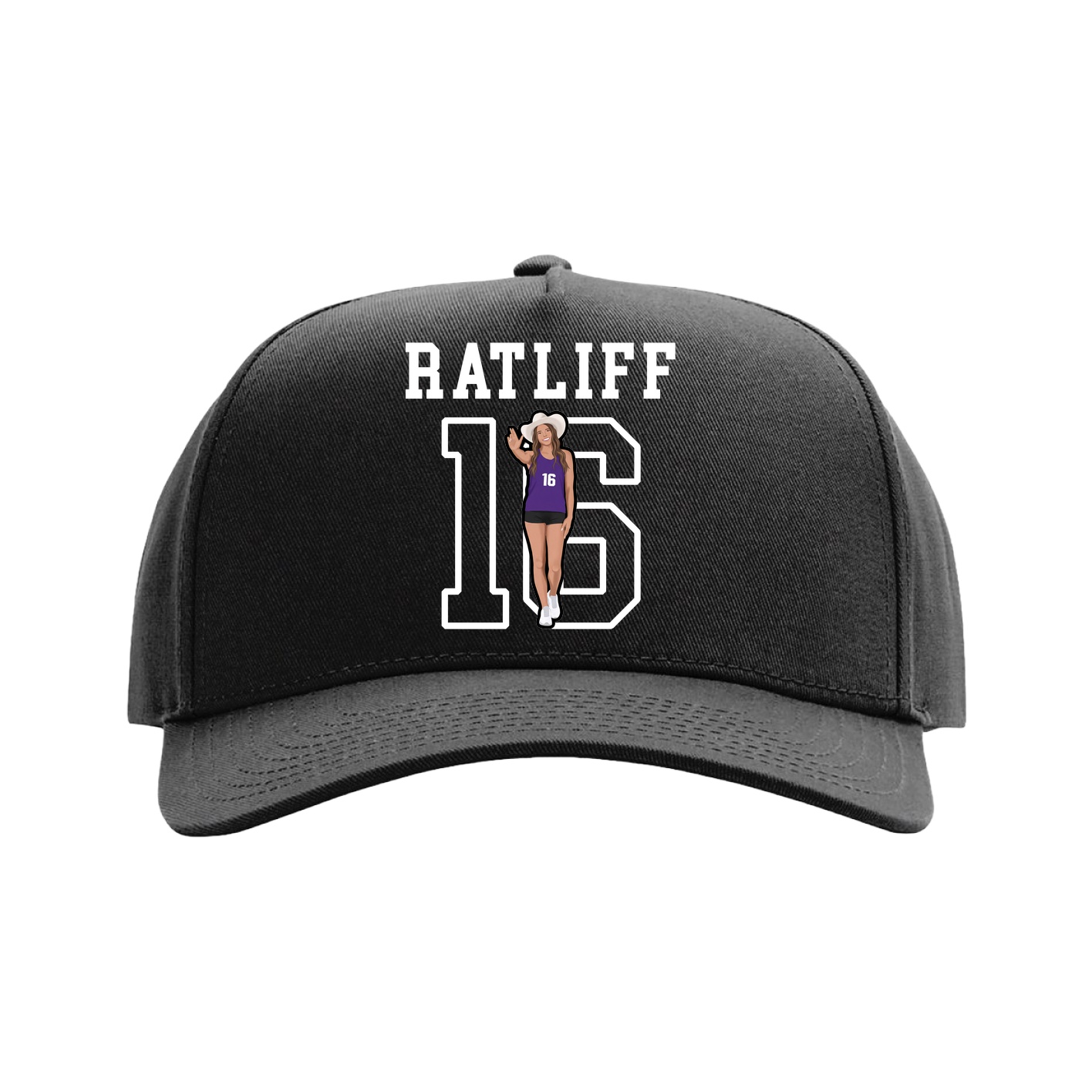 Full Fabric Five-Panel Champ Cap — Shirsey in Black