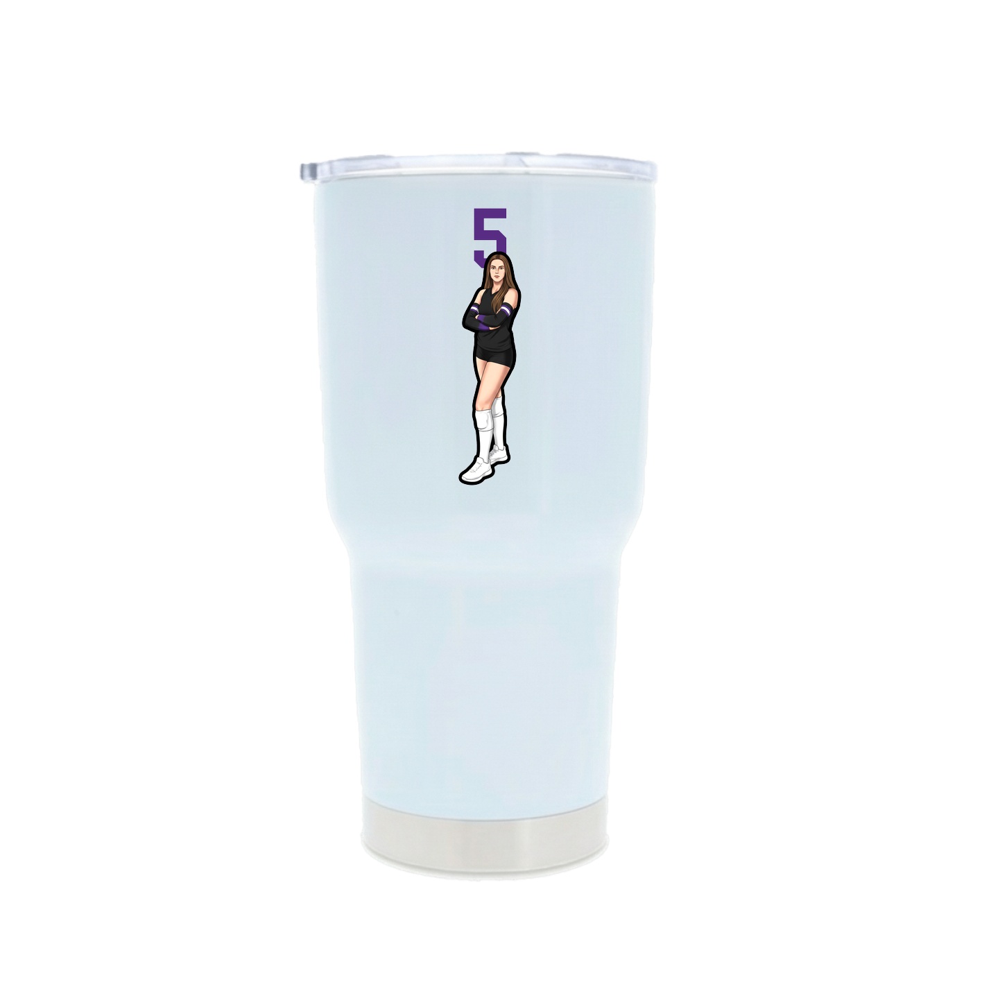 30oz Stainless Steel Tumbler — Number Top in White