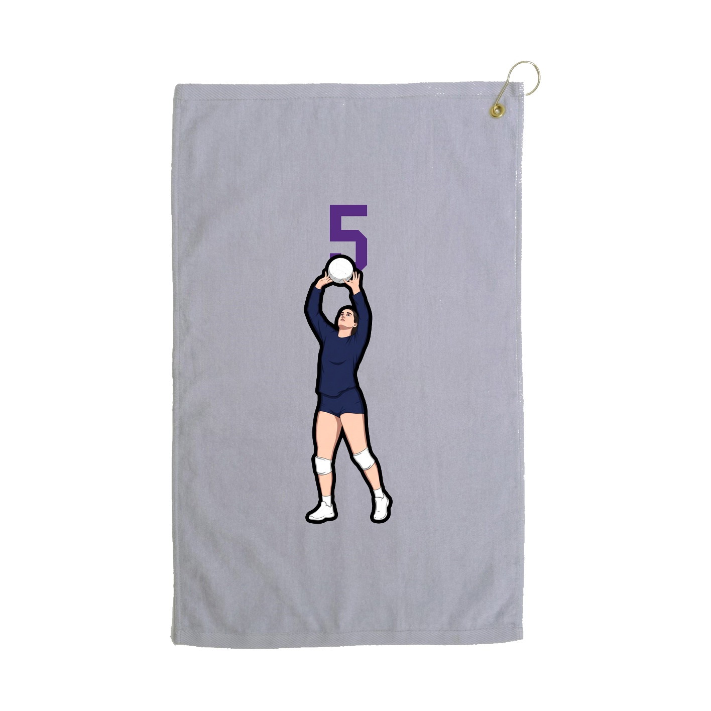 Golf Towel — Number Top in Grey