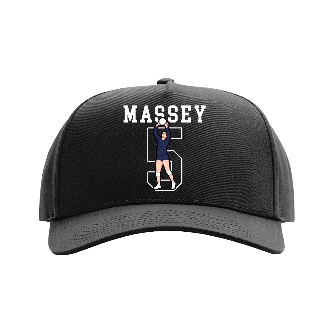 Full Fabric Five-Panel Champ Cap — Shirsey in Black