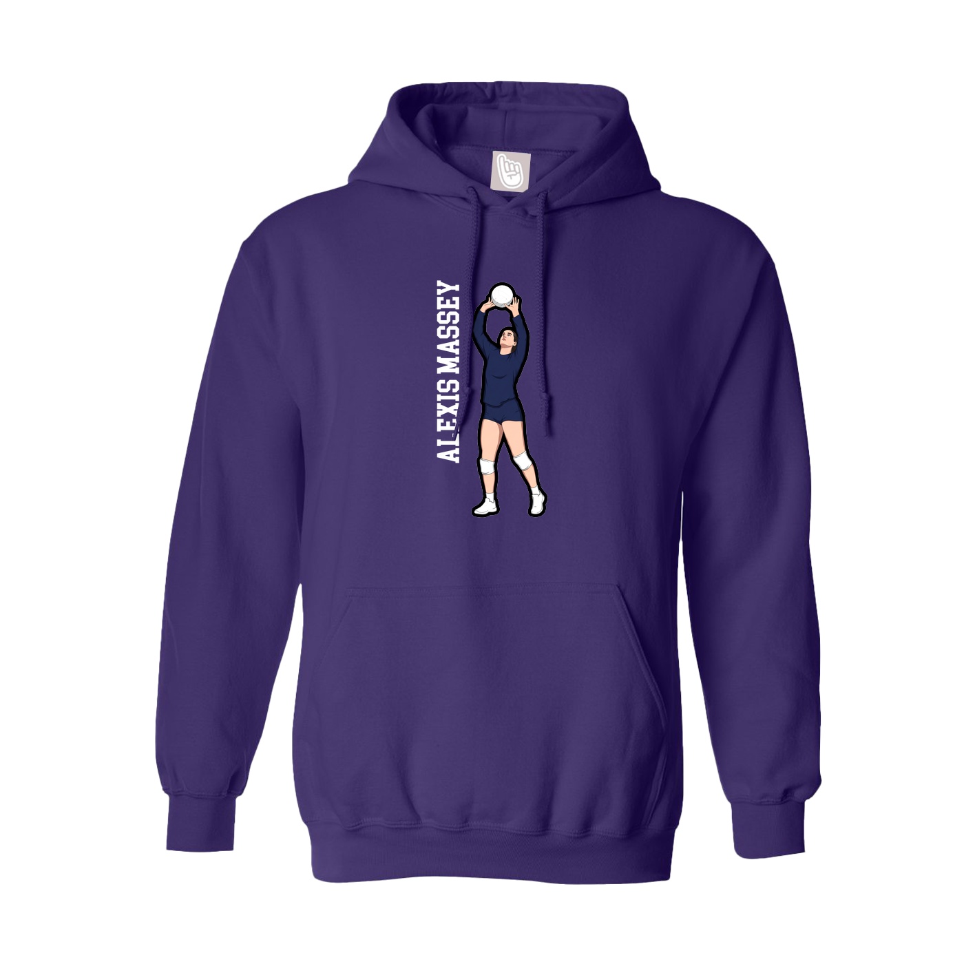 Youth Hoodie — Name Vertical in Purple