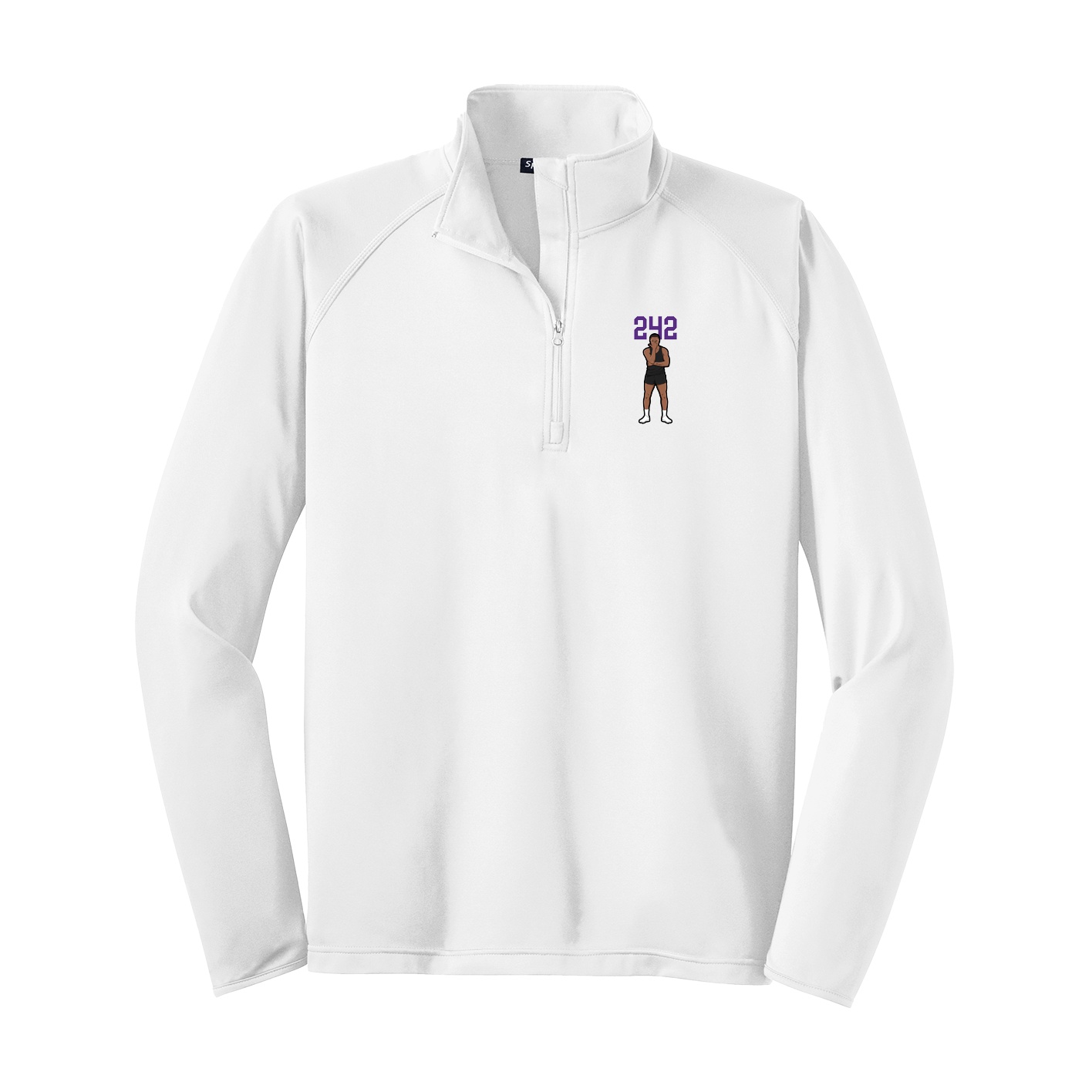 Q-Zip Pullover — Number Top in White