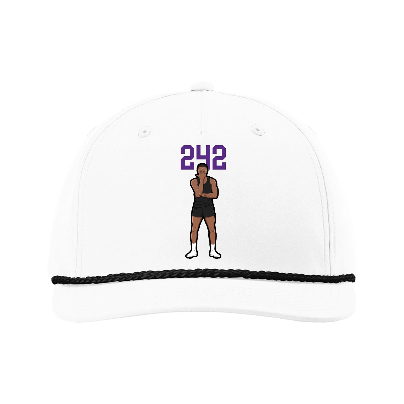 Five-Panel Classic Rope Cap — Number Top in White