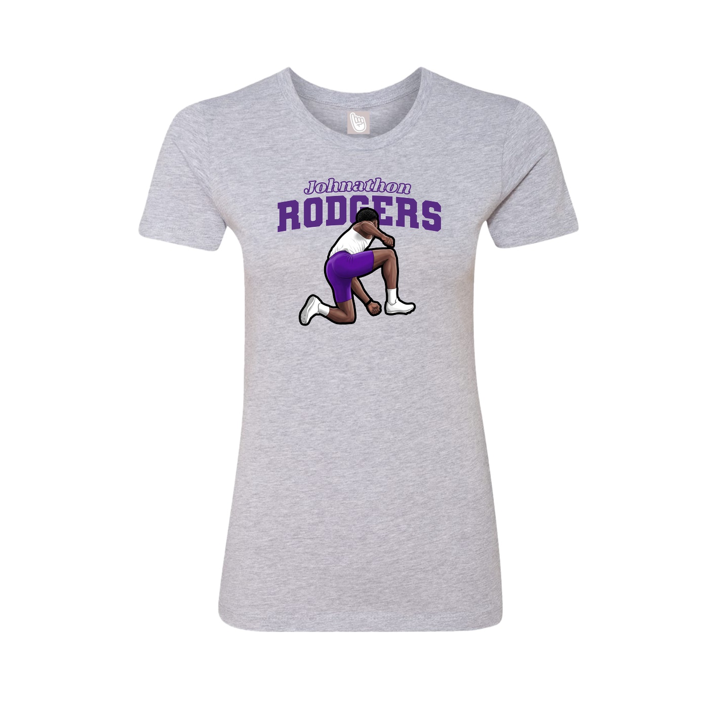 Womens Tee — Name Arch in Grey
