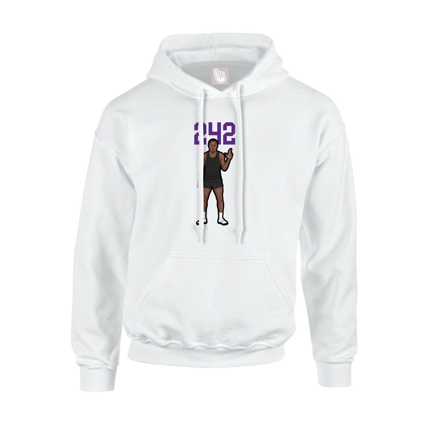 Youth Hoodie — Number Top in White